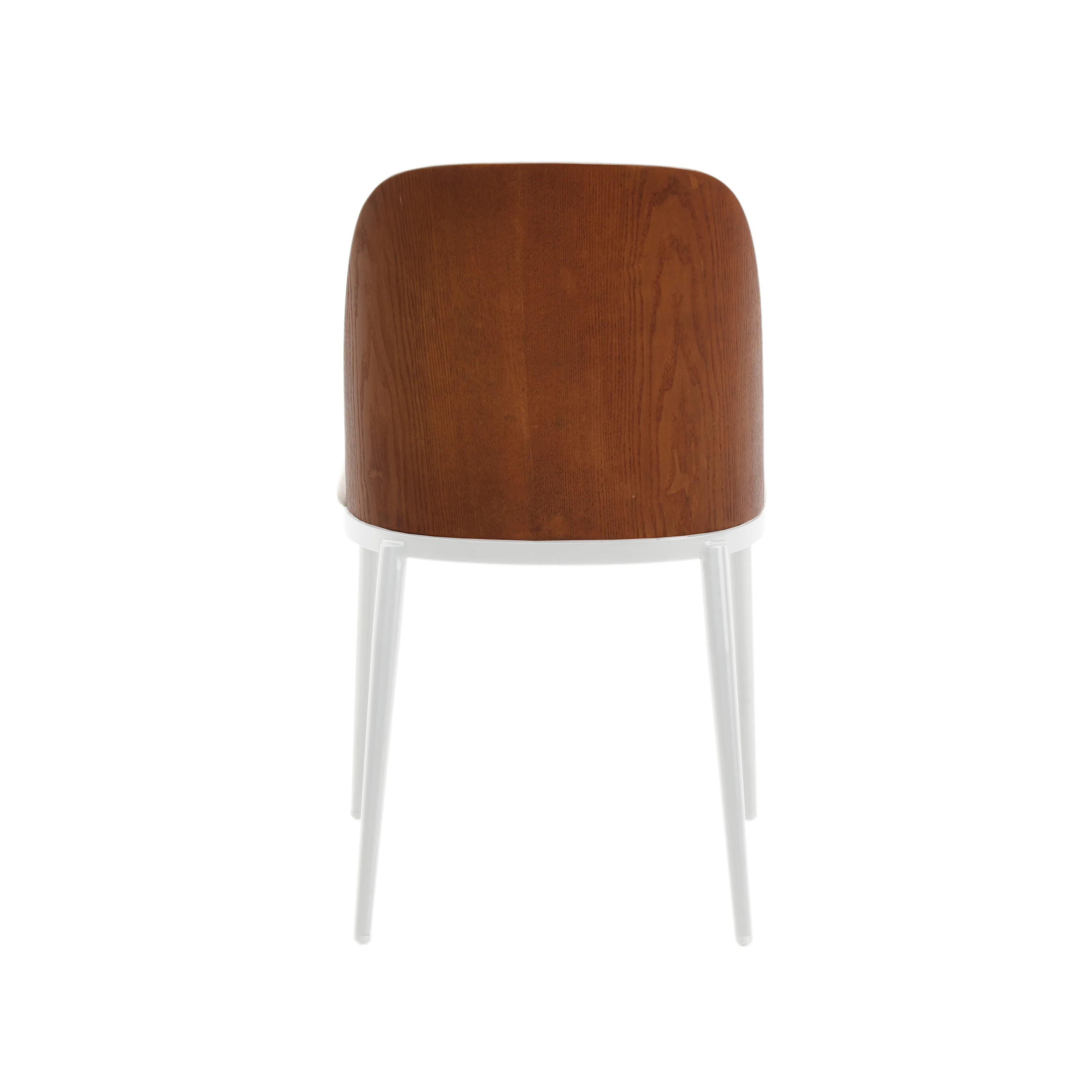 Tule Mid-Century Modern Dining Side Chair with Velvet Seat and White Powder-Coated Steel Frame, Set of 4