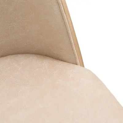 Tule Mid-Century Modern Dining Side Chair with Leather Seat and White Powder-Coated Steel Frame, Set of 2