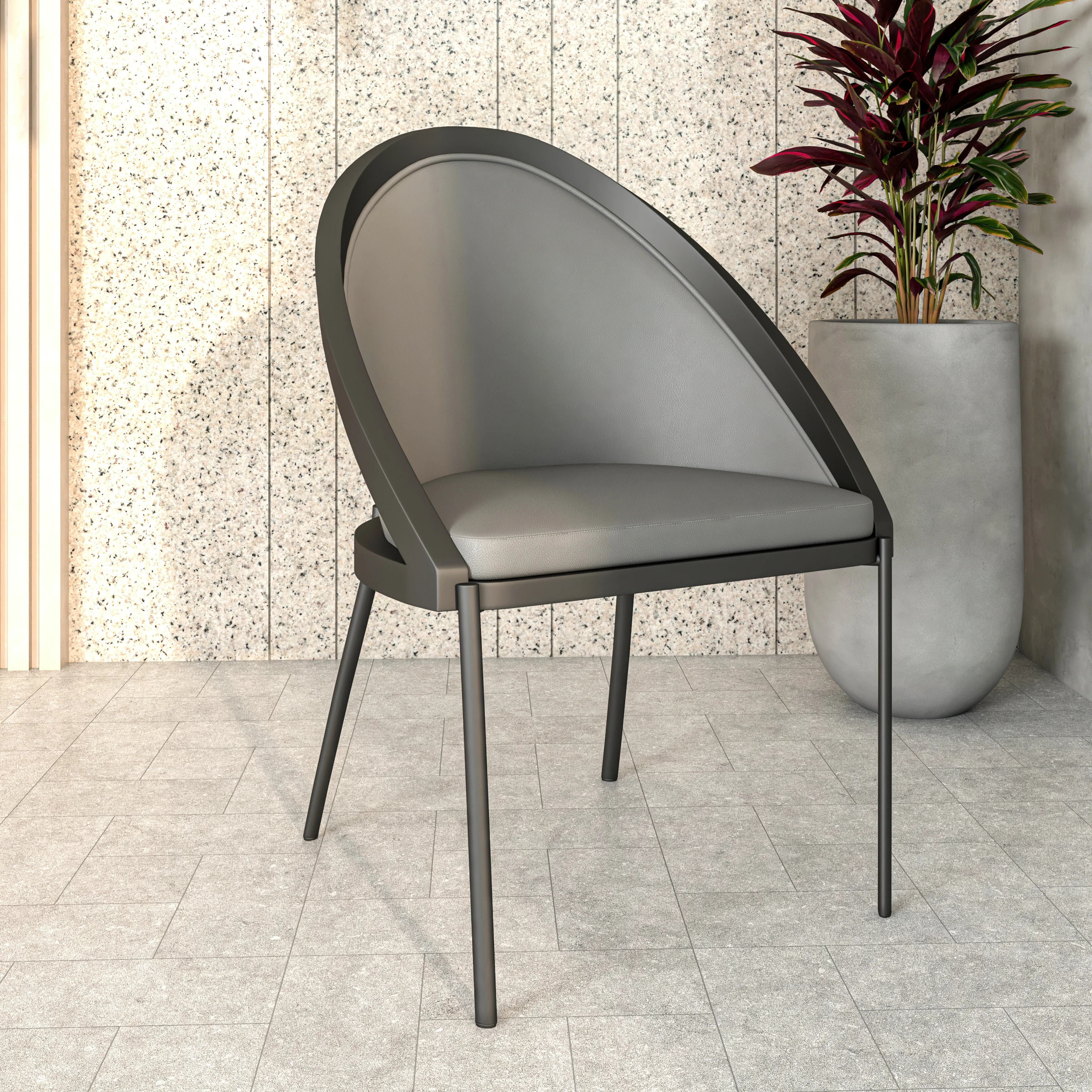 Urbane Collection Modern Dining Chair in Charcoal