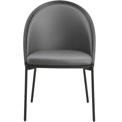 Urbane Collection Modern Dining Chair in Charcoal - Set of 2