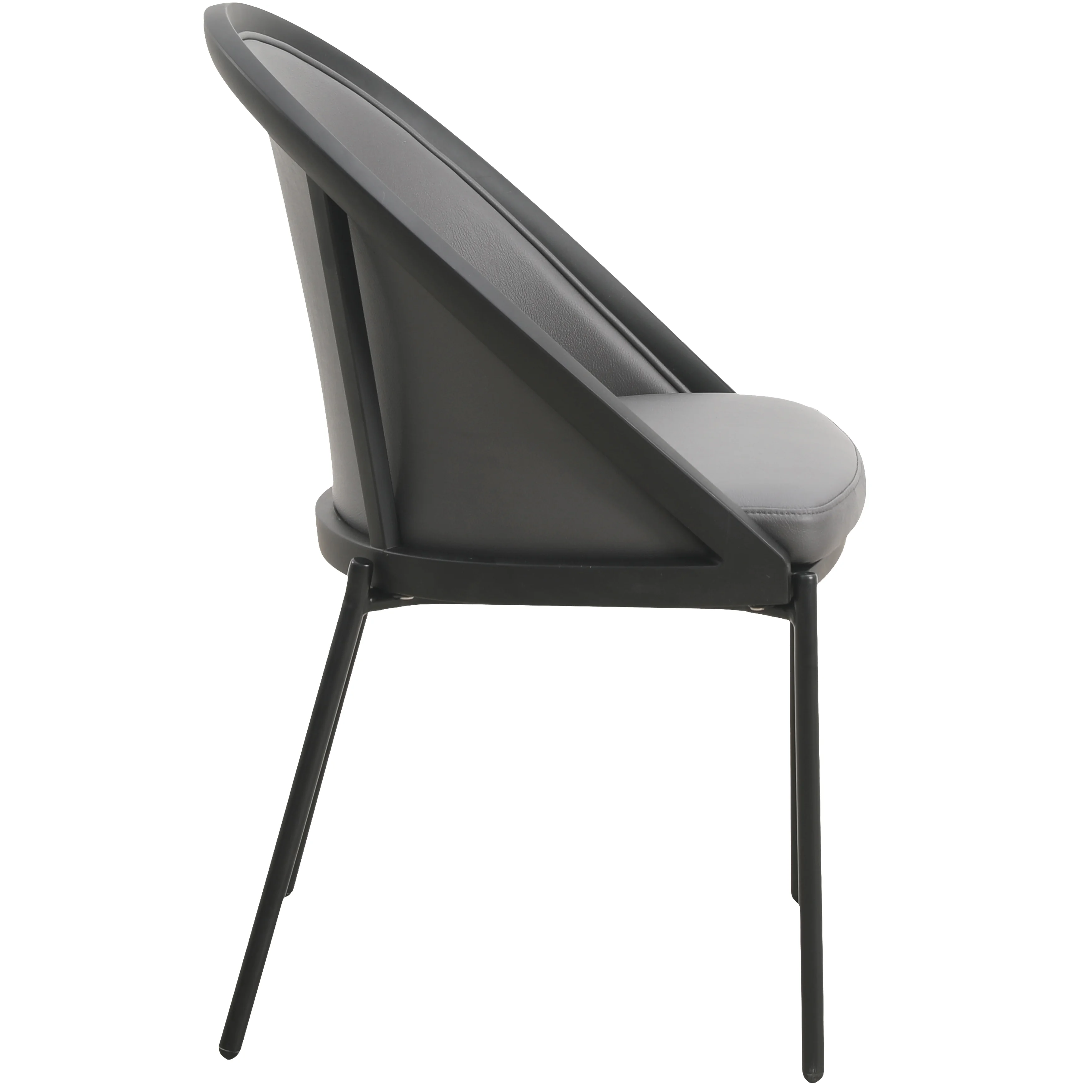 Urbane Collection Modern Dining Chair in Charcoal - Set of 4