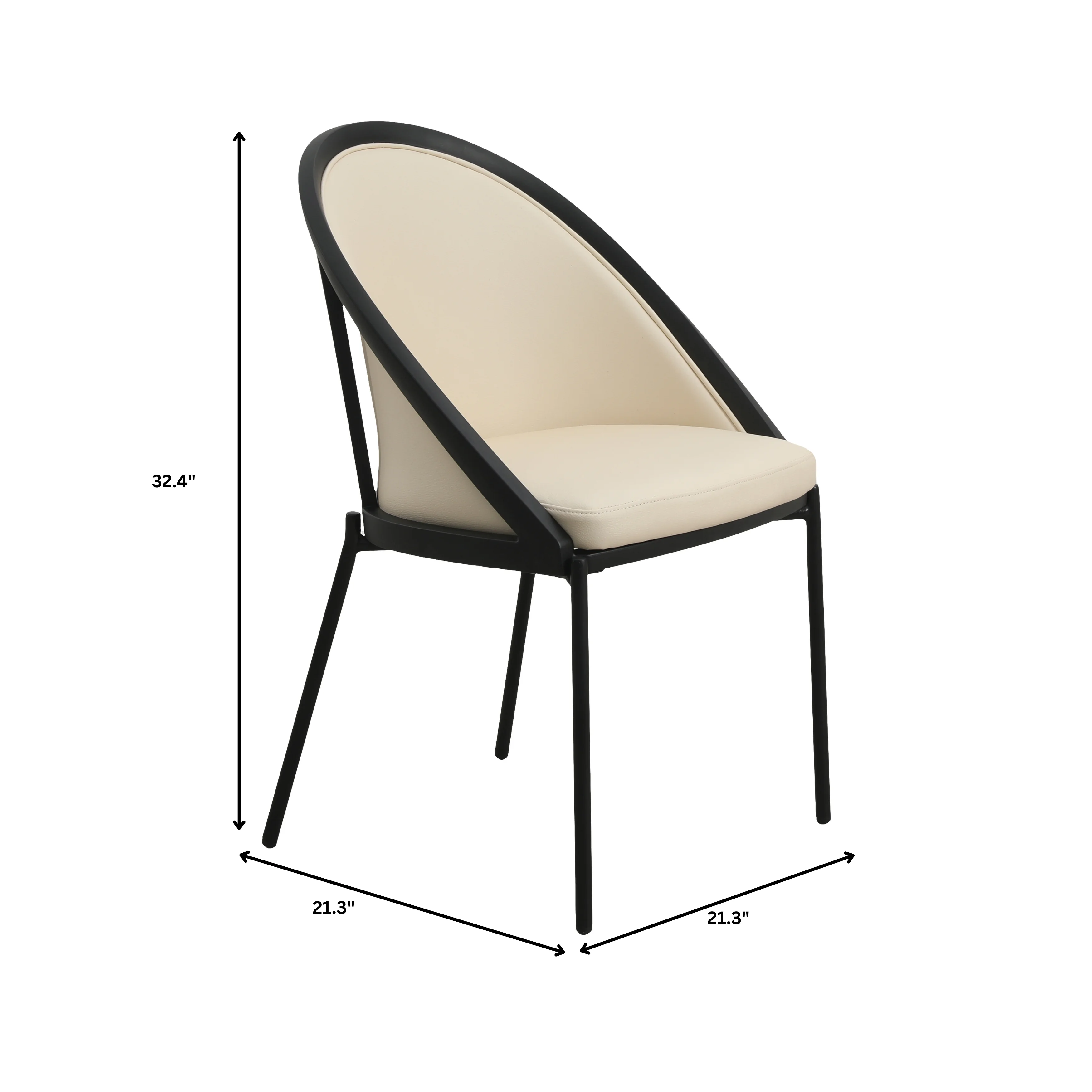 Urbane Collection Modern Dining Chair in White