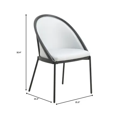 Urbane Collection Modern Dining Chair in White - Set of 4