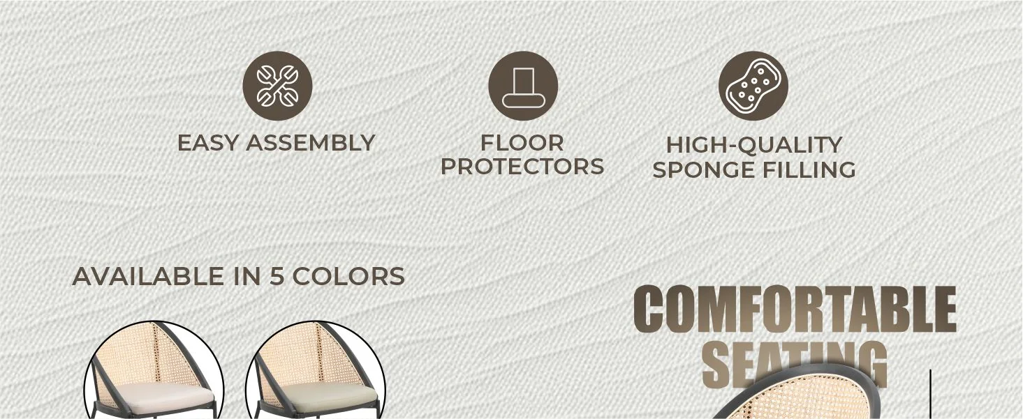 Urbane Collection Modern Dining Chair With Wicker back in Charcoal