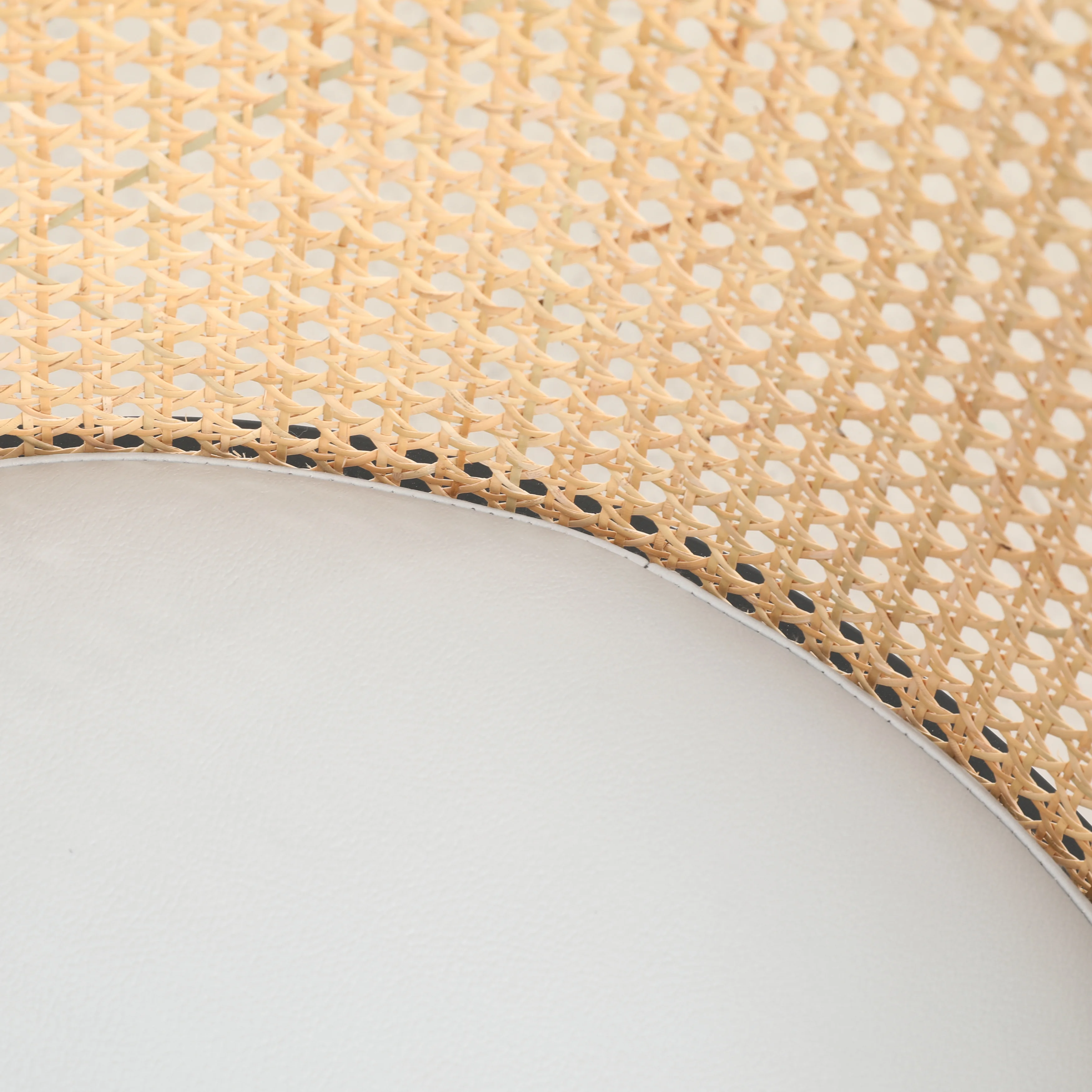 Urbane Collection Modern Dining Chair With Wicker back in Light Grey