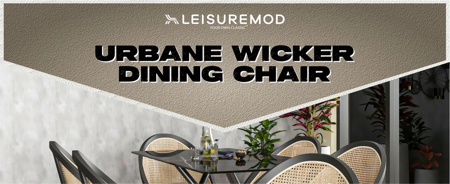 Urbane Collection Modern Dining Chair With Wicker back in Olive Green - Set of 2