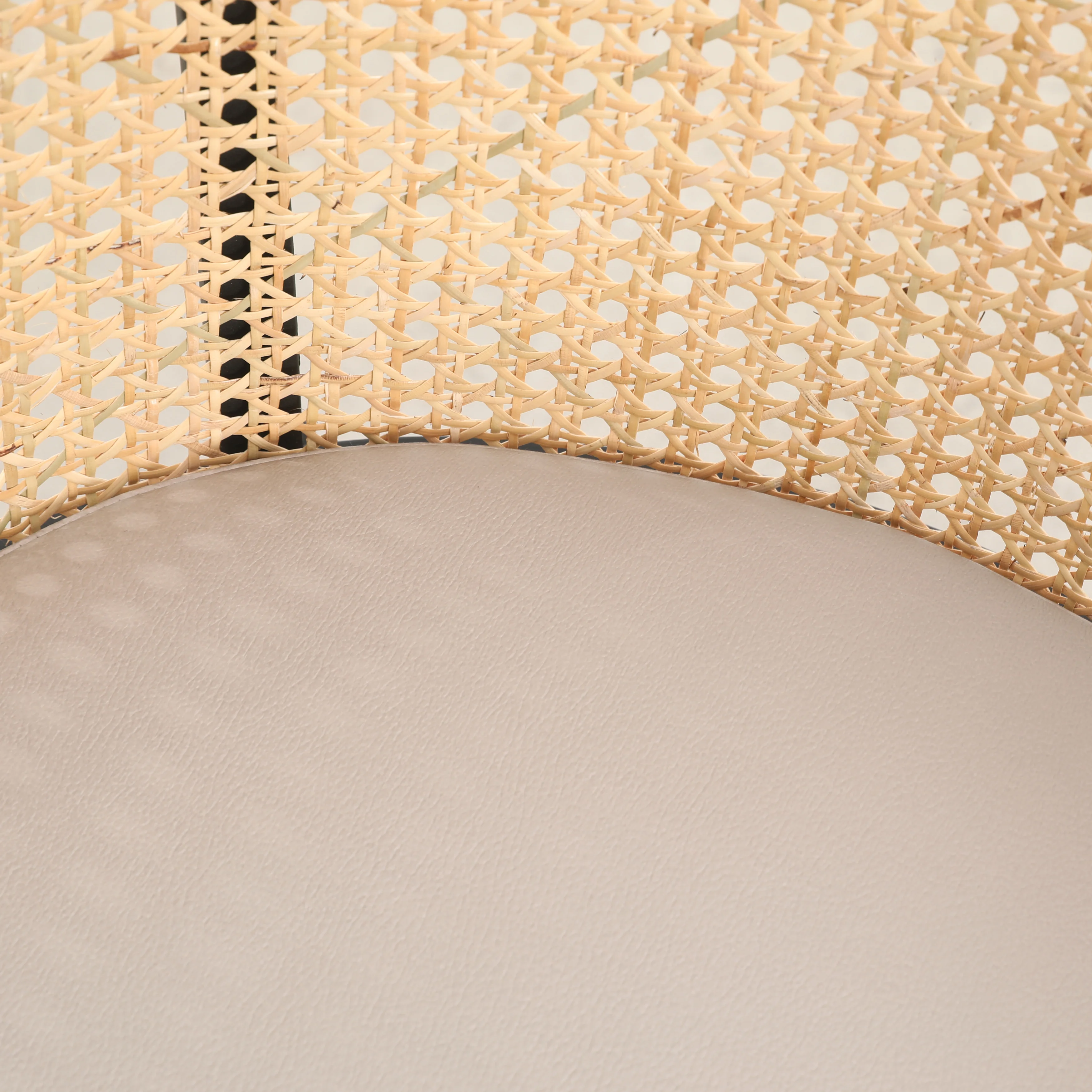 Urbane Collection Modern Dining Chair With Wicker back in Toupe