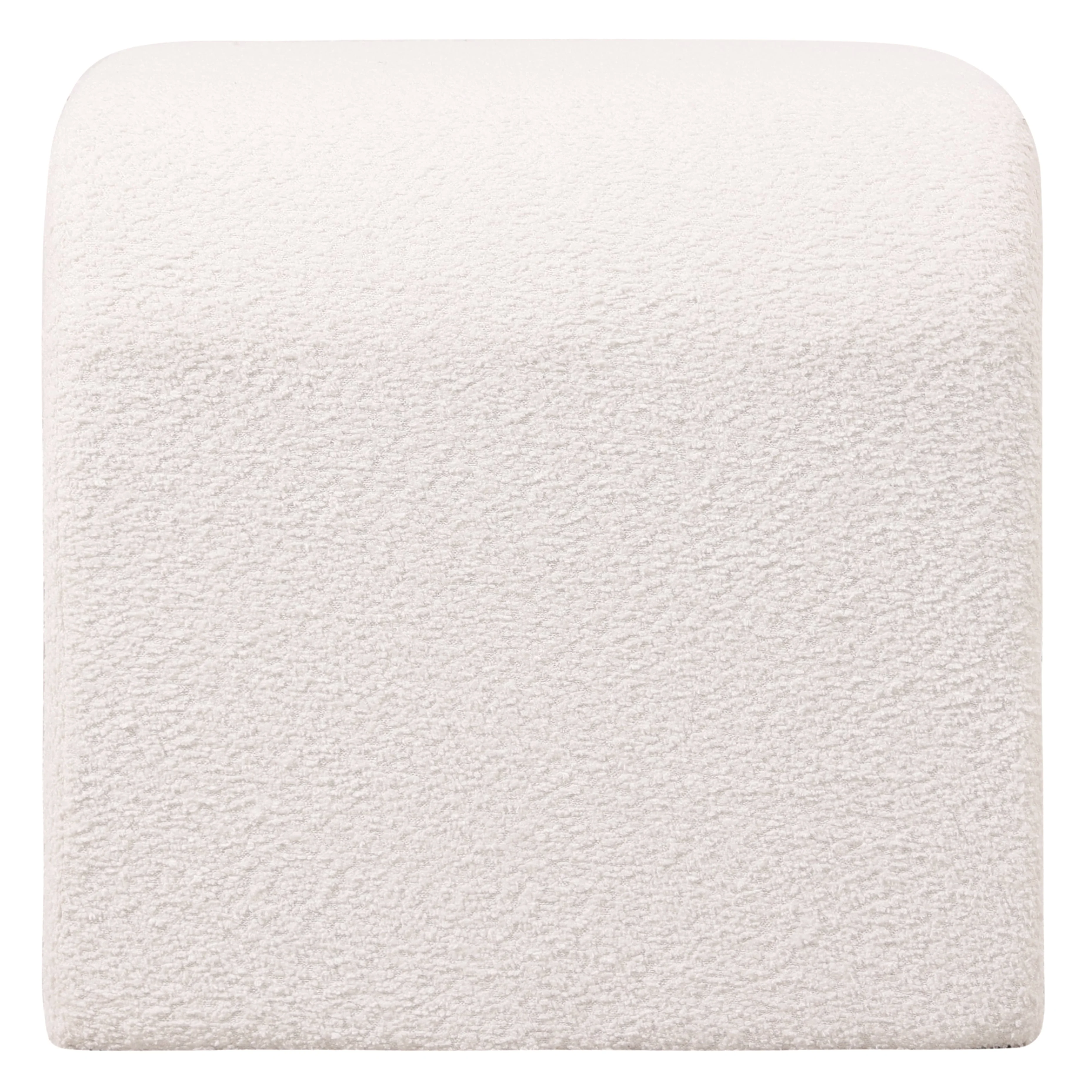 Vint 26” Bench Upholstered in Velvet Boucle with Curved Waterfall Design Padded Foam Seat for Living Room