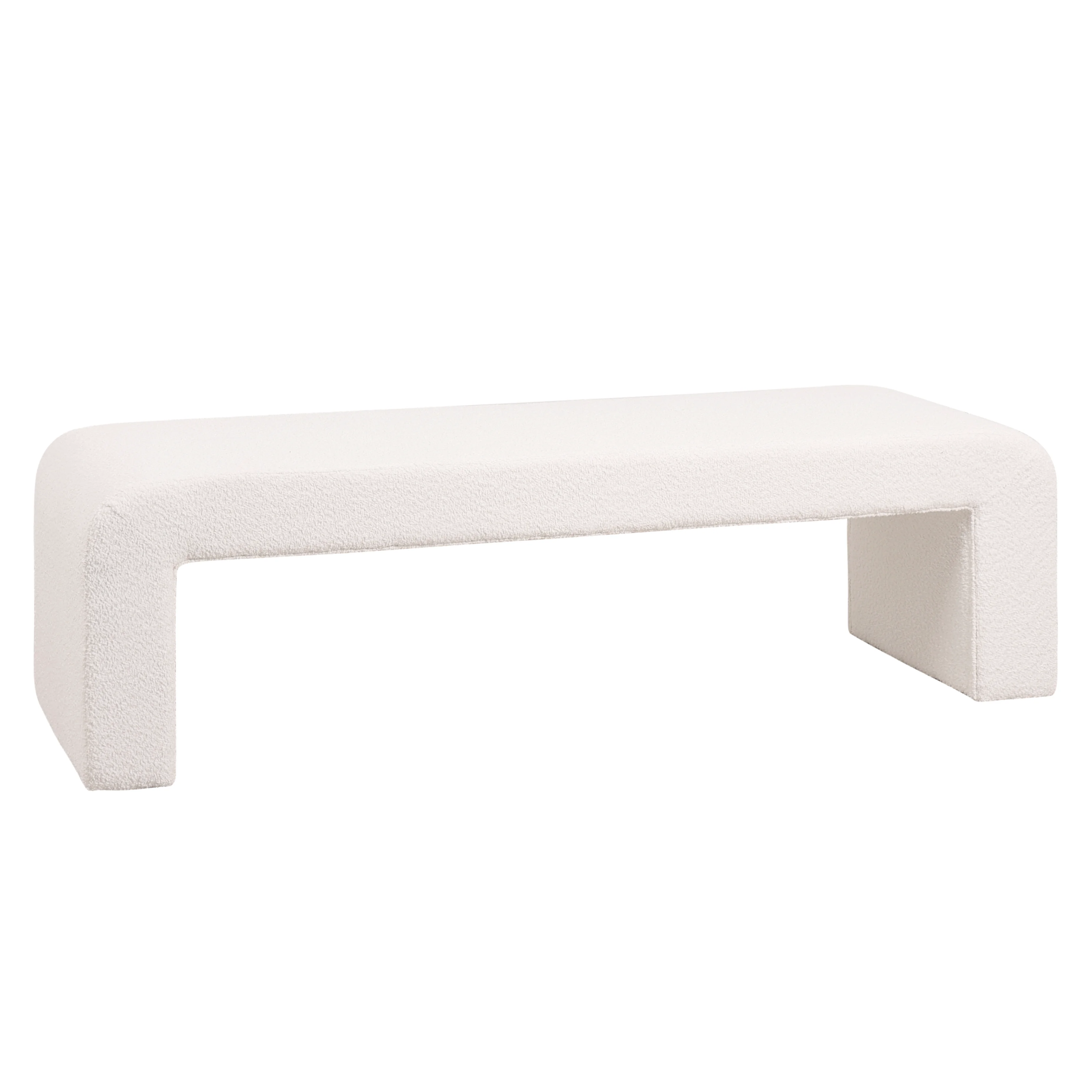 Vint Collection Modern 63" Bench In Boulce White