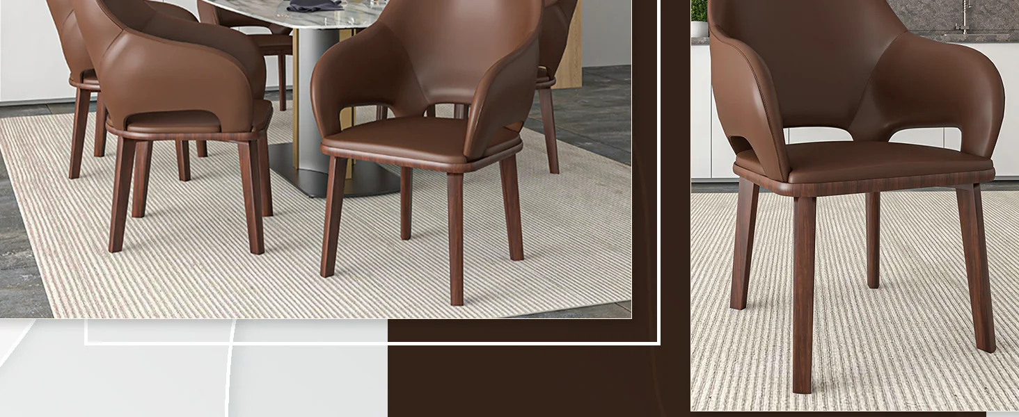 Vivara Collection Modern Dining Chair in Dark Brown