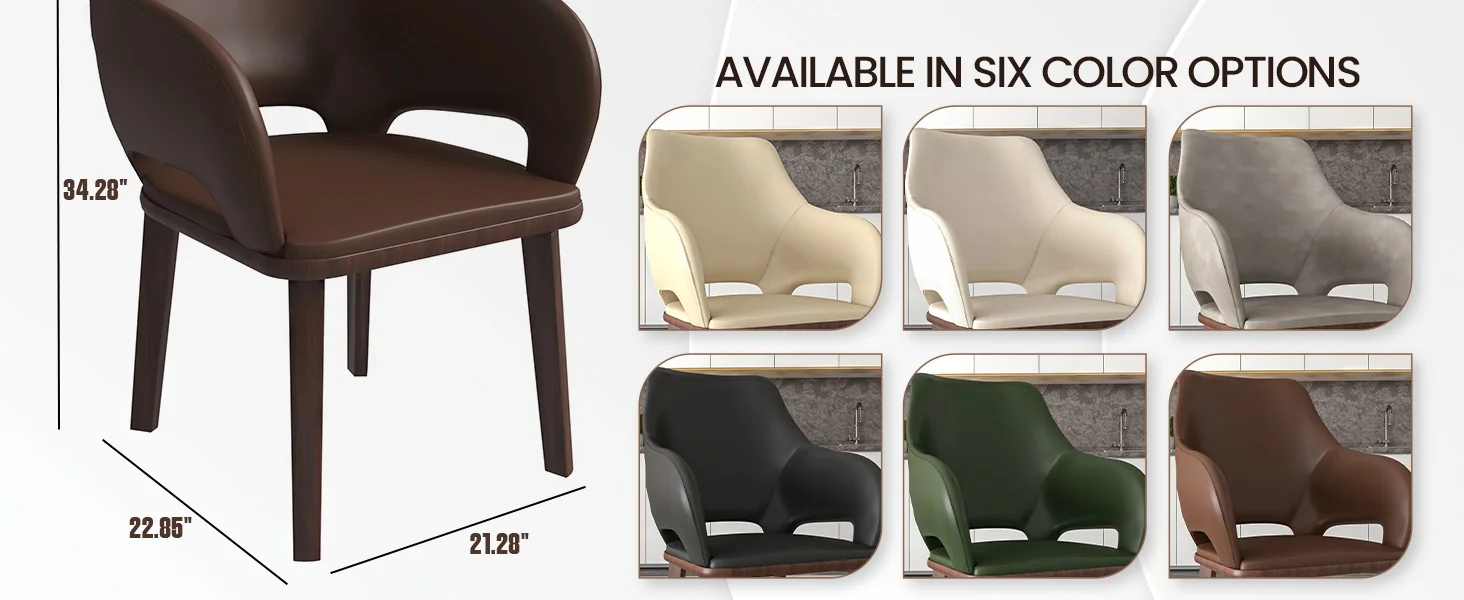 Vivara Collection Modern Dining Chair in Dark Brown