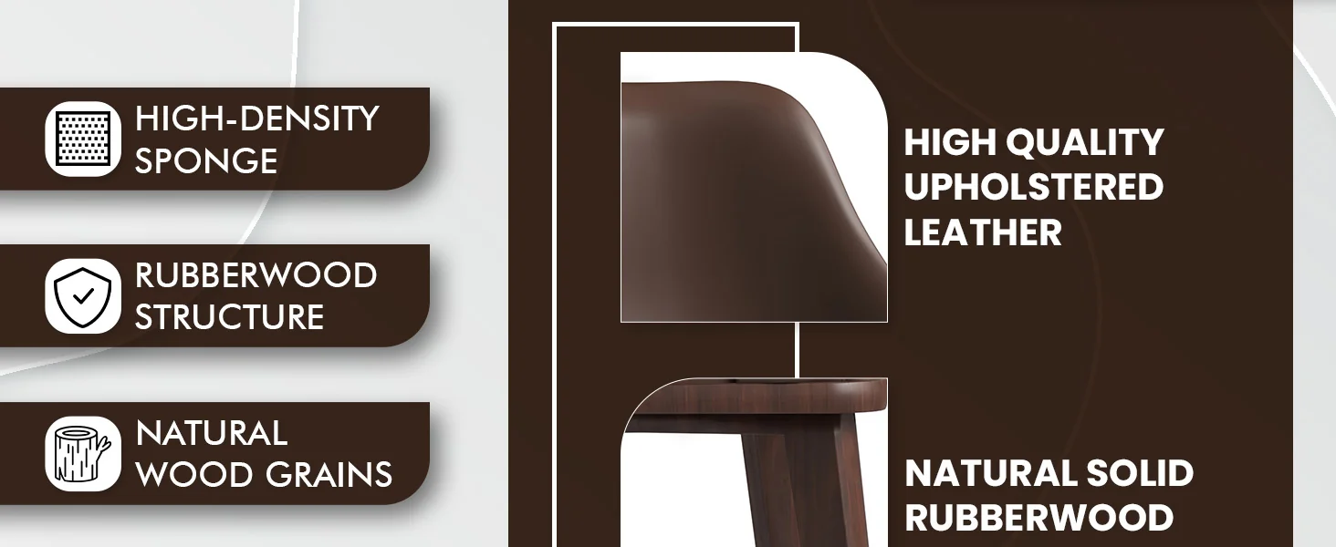 Vivara Collection Modern Dining Chair in Dark Brown Set of 2