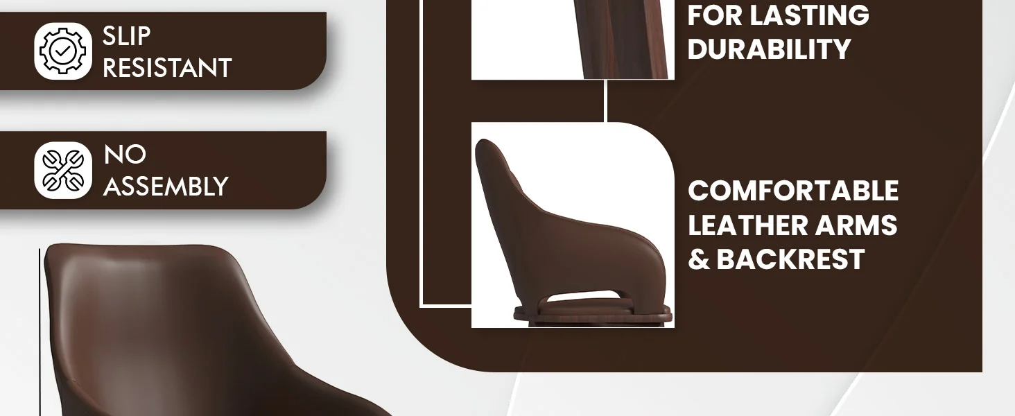 Vivara Collection Modern Dining Chair in Dark Brown Set of 2