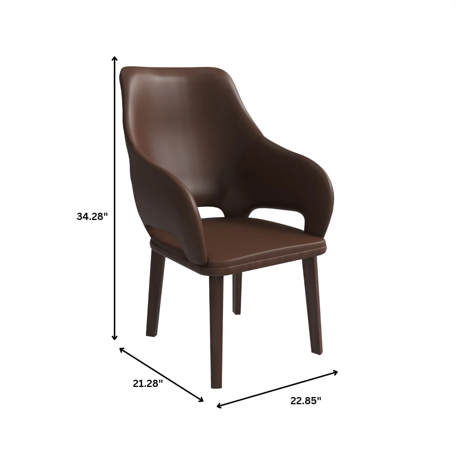 Vivara Collection Modern Dining Chair in Dark Brown Set of 4