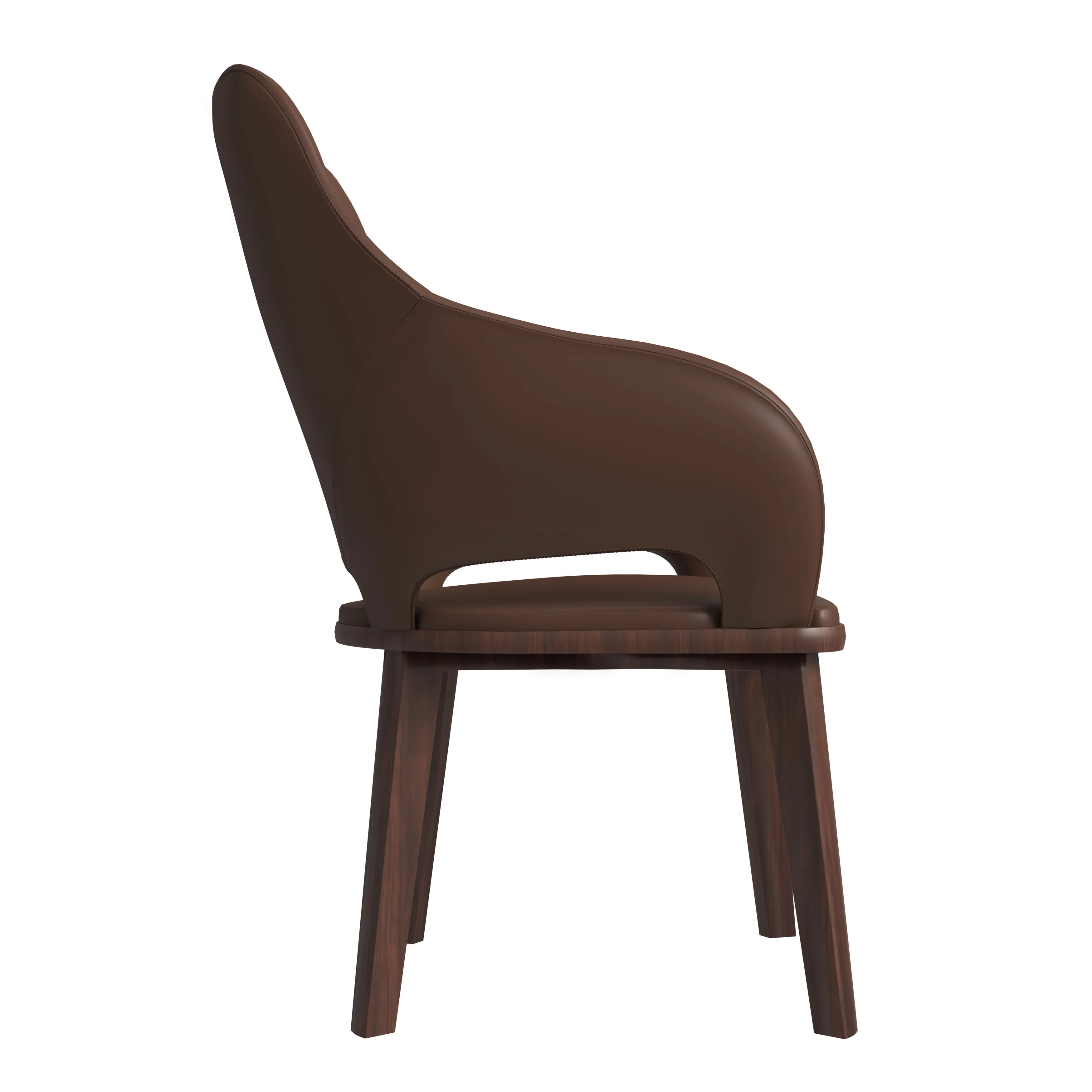 Vivara Collection Modern Dining Chair in Dark Brown Set of 4