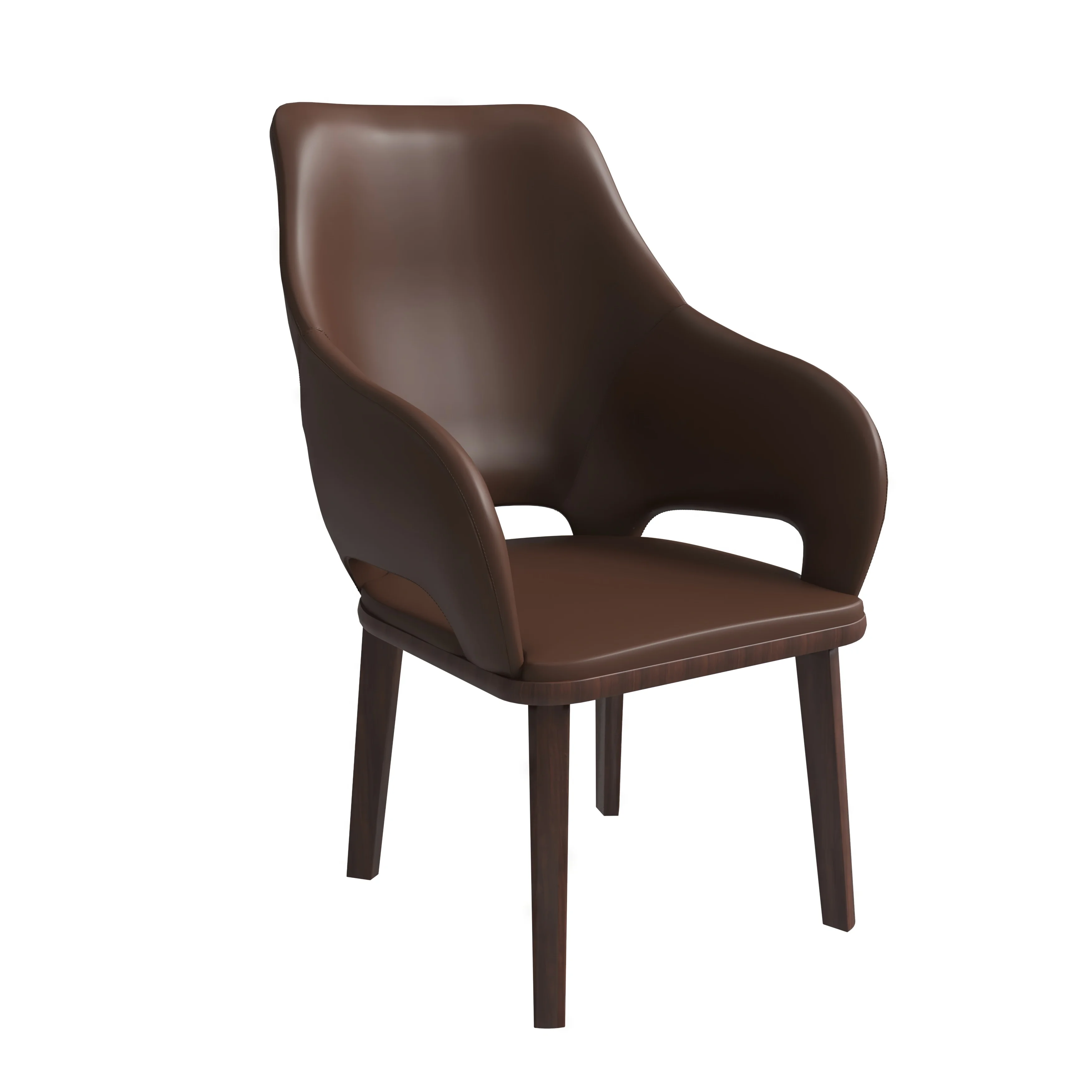 Vivara Collection Modern Dining Chair in Dark Brown Set of 4