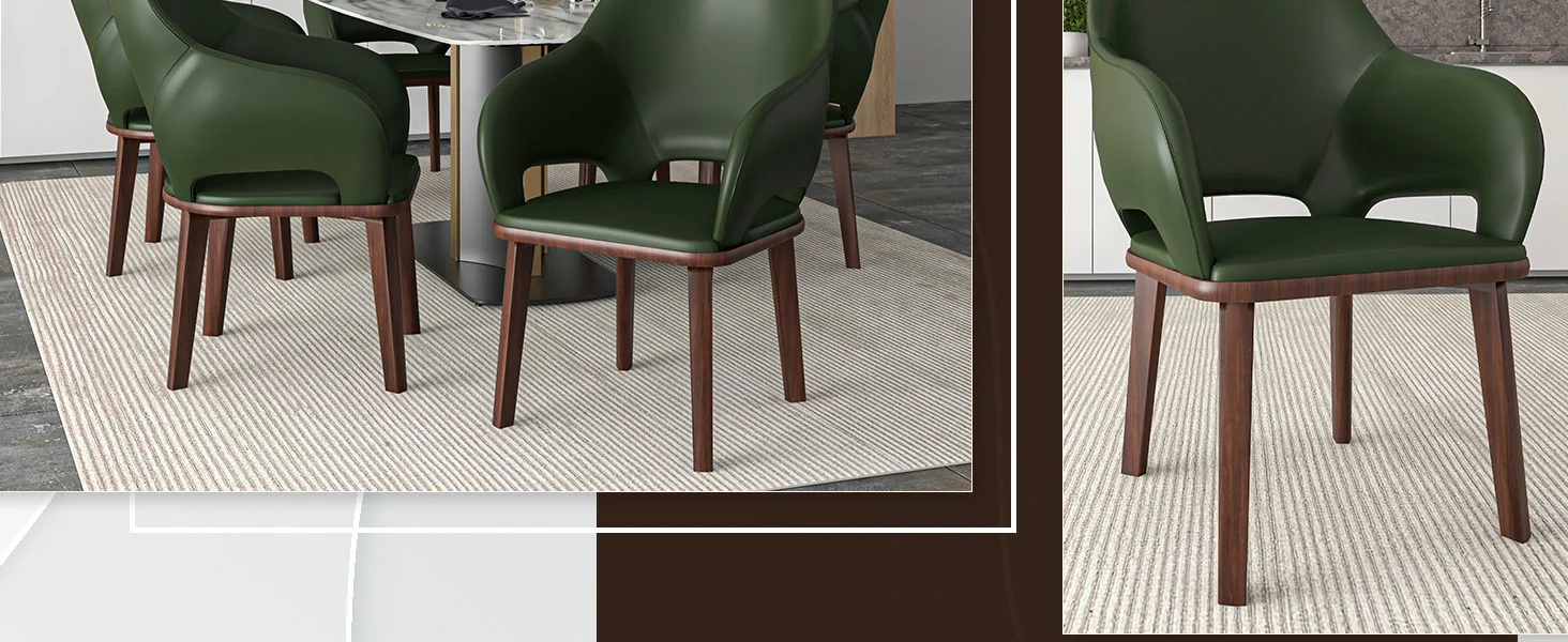 Vivara Collection Modern Dining Chair in Dark Green