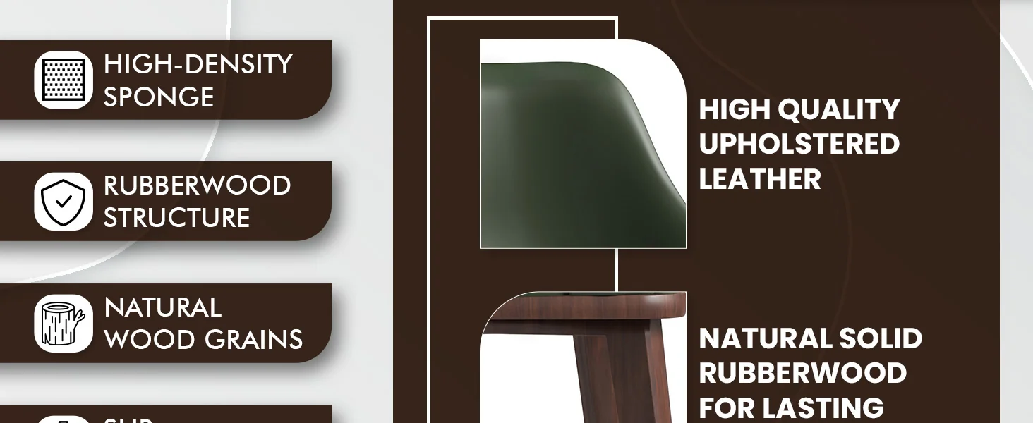 Vivara Collection Modern Dining Chair in Dark Green Set of 2