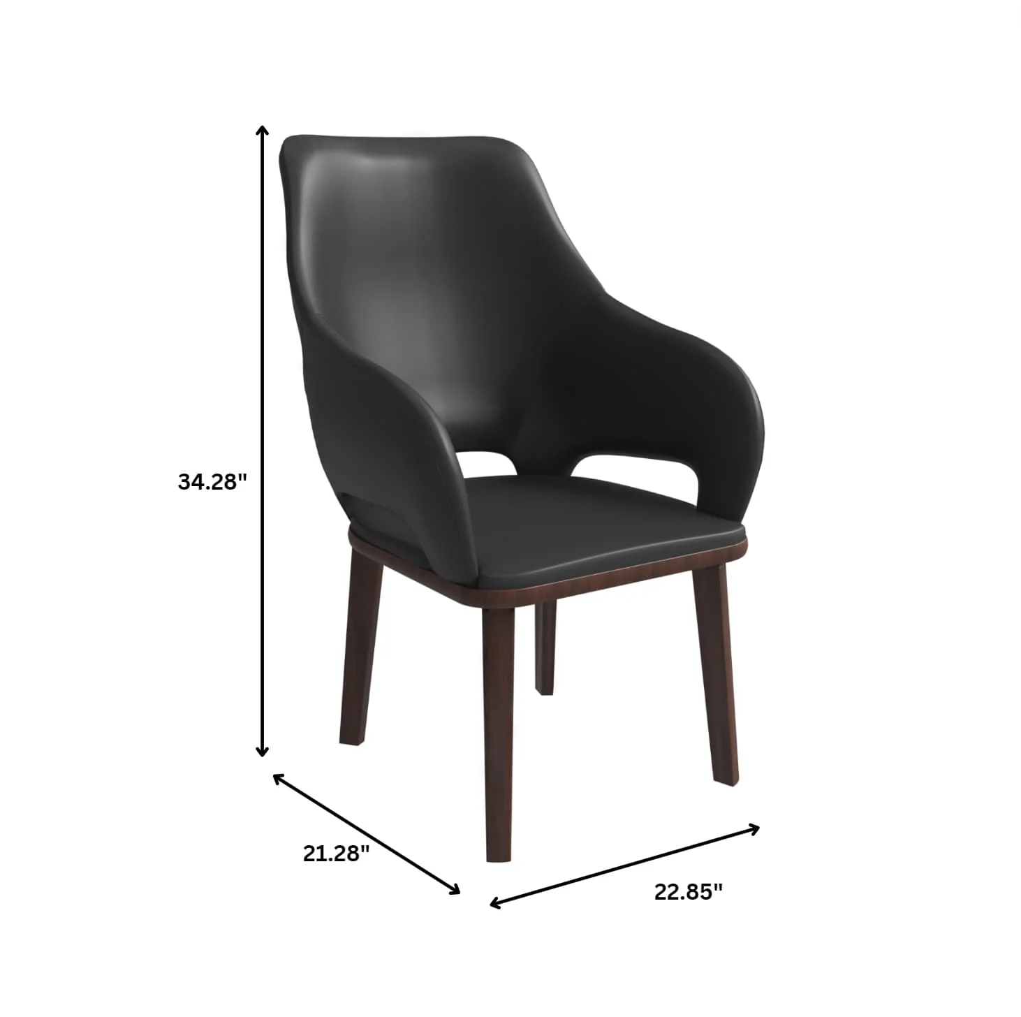 Vivara Collection Modern Dining Chair in Dark Grey Set of 4