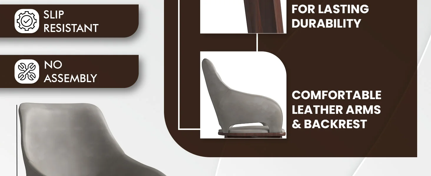 Vivara Collection Modern Dining Chair in Grey Set of 2