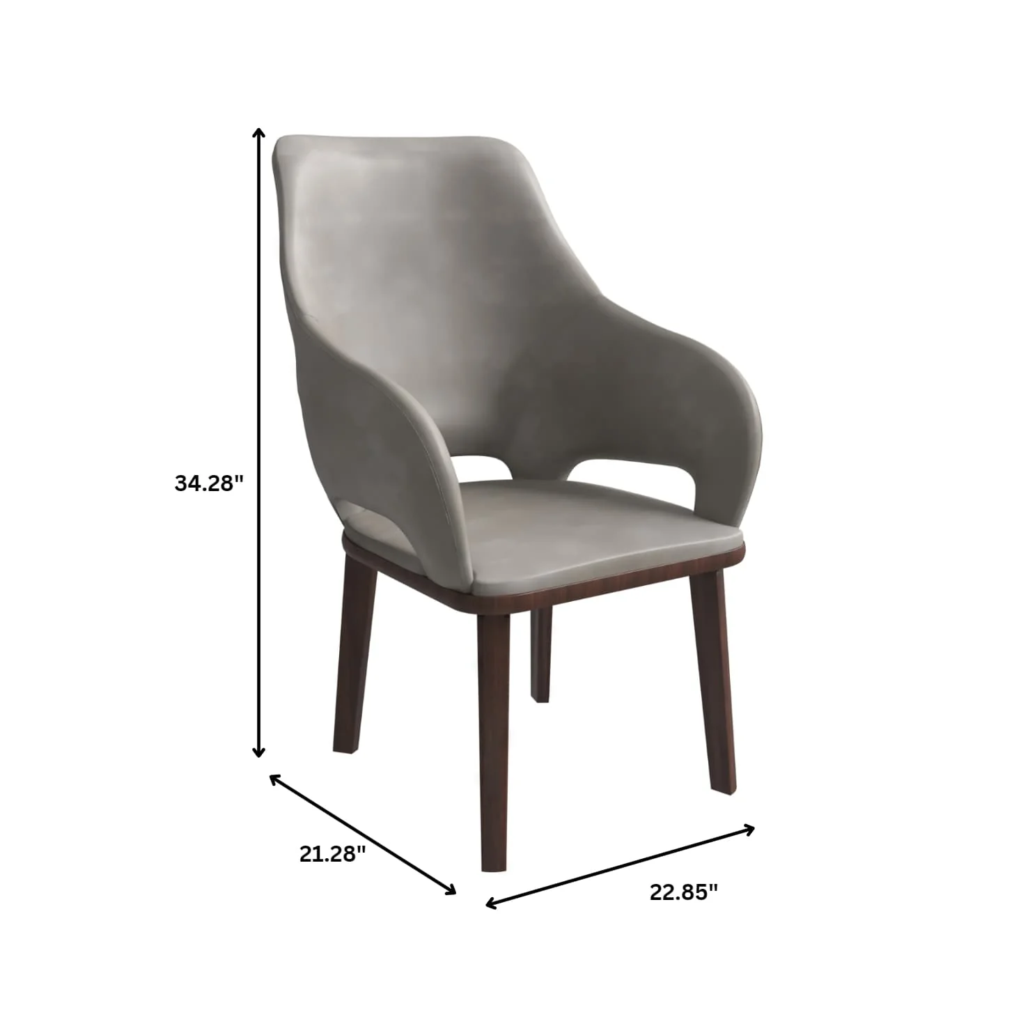 Vivara Collection Modern Dining Chair in Grey Set of 4