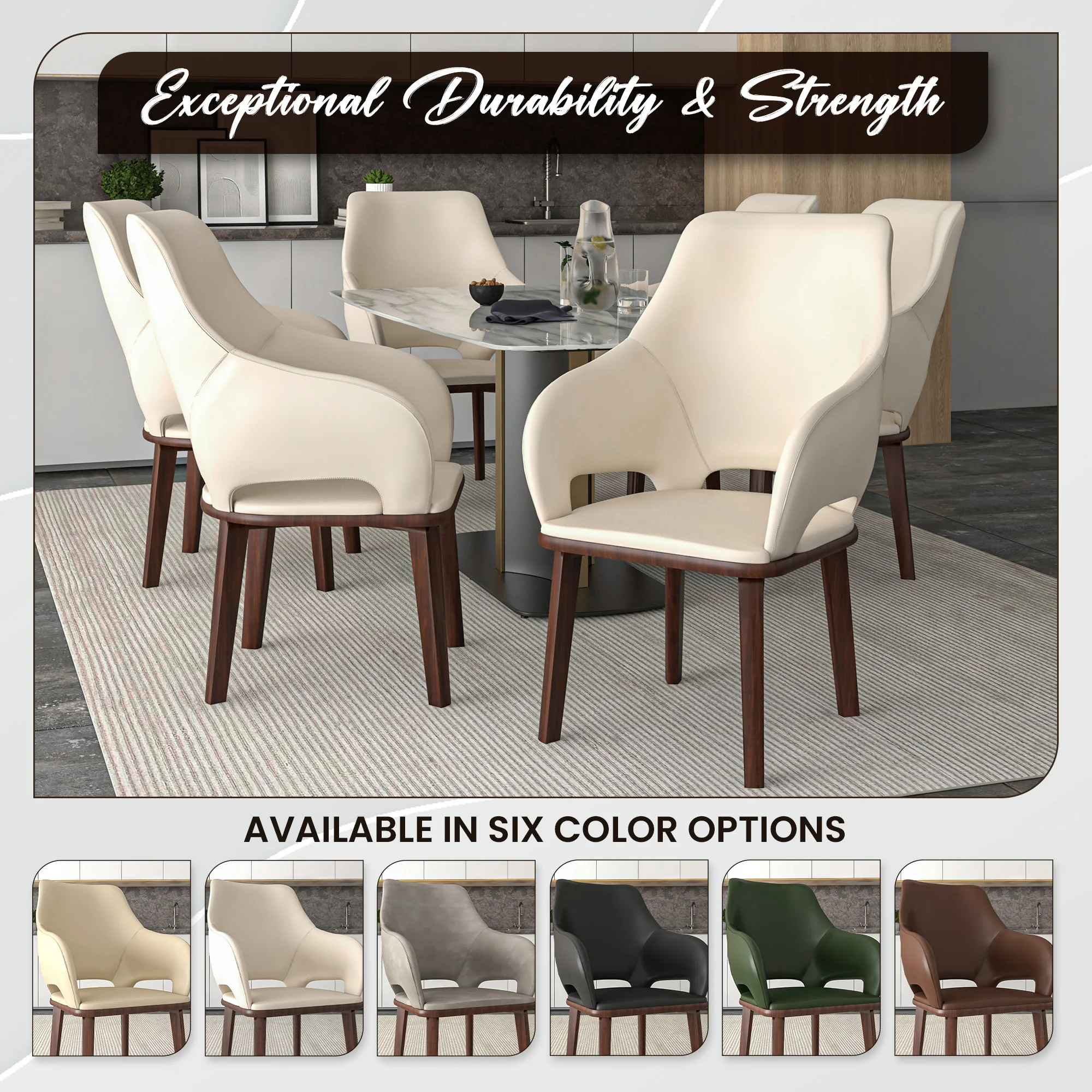 Vivara Collection Modern Dining Chair in Light Taupe Set of 2