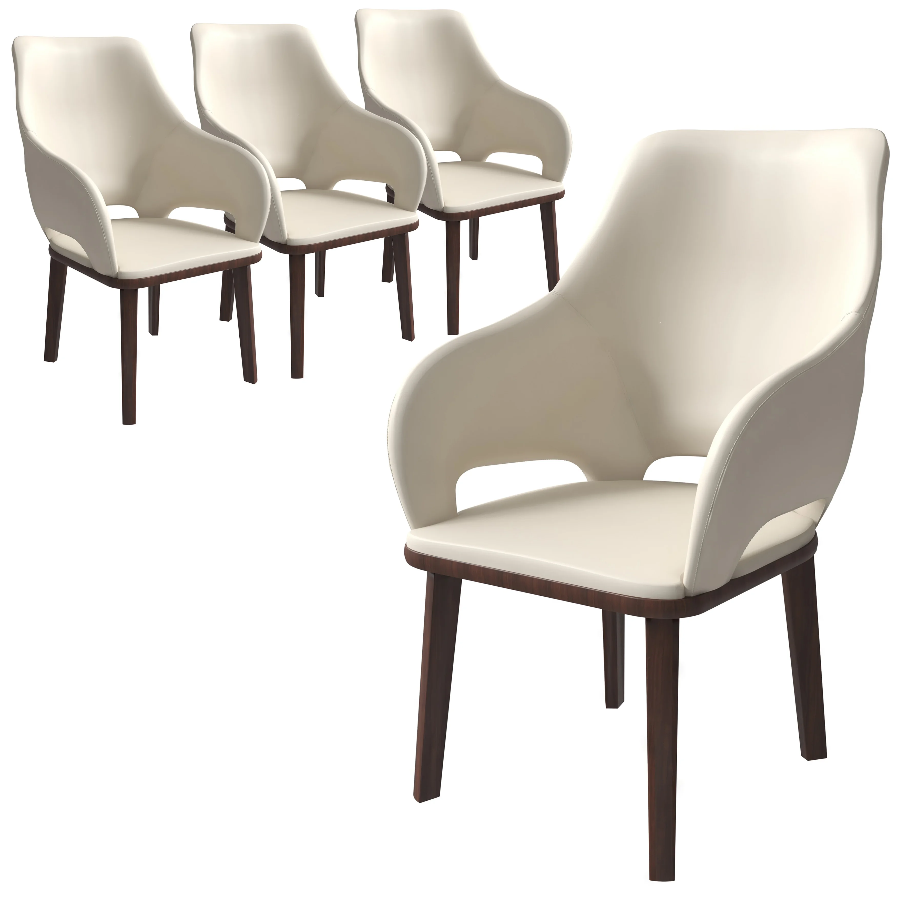 Vivara Collection Modern Dining Chair in Light Taupe Set of 4