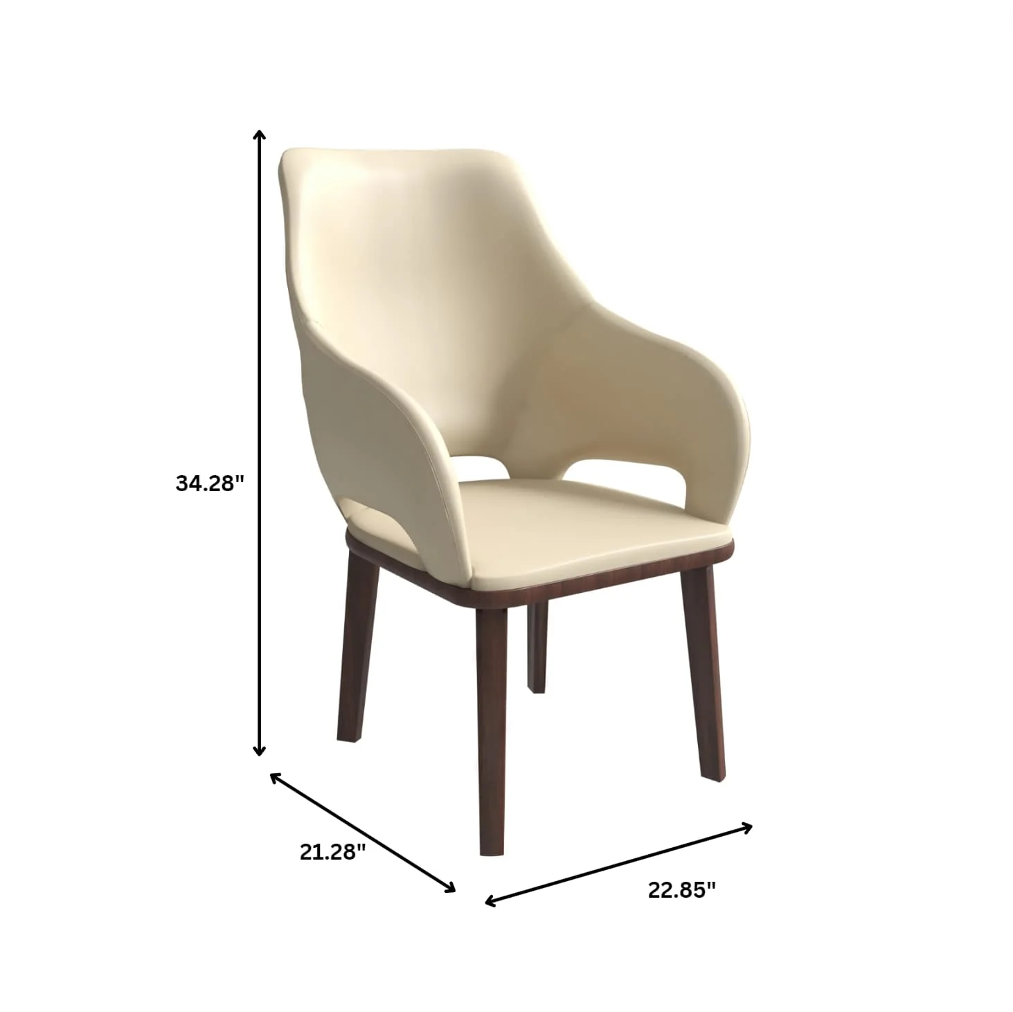 Vivara Collection Modern Dining Chair in Off White Set of 4