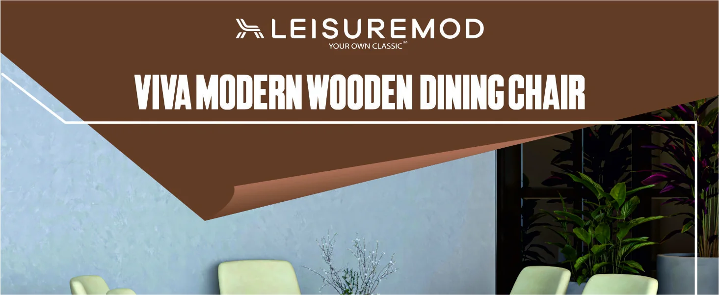 Viva Collection Modern Wooden Dining Chair in Cream