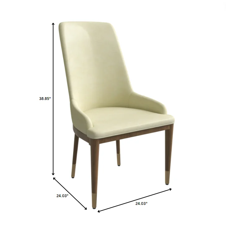 Viva Collection Modern Wooden Dining Chair in Cream