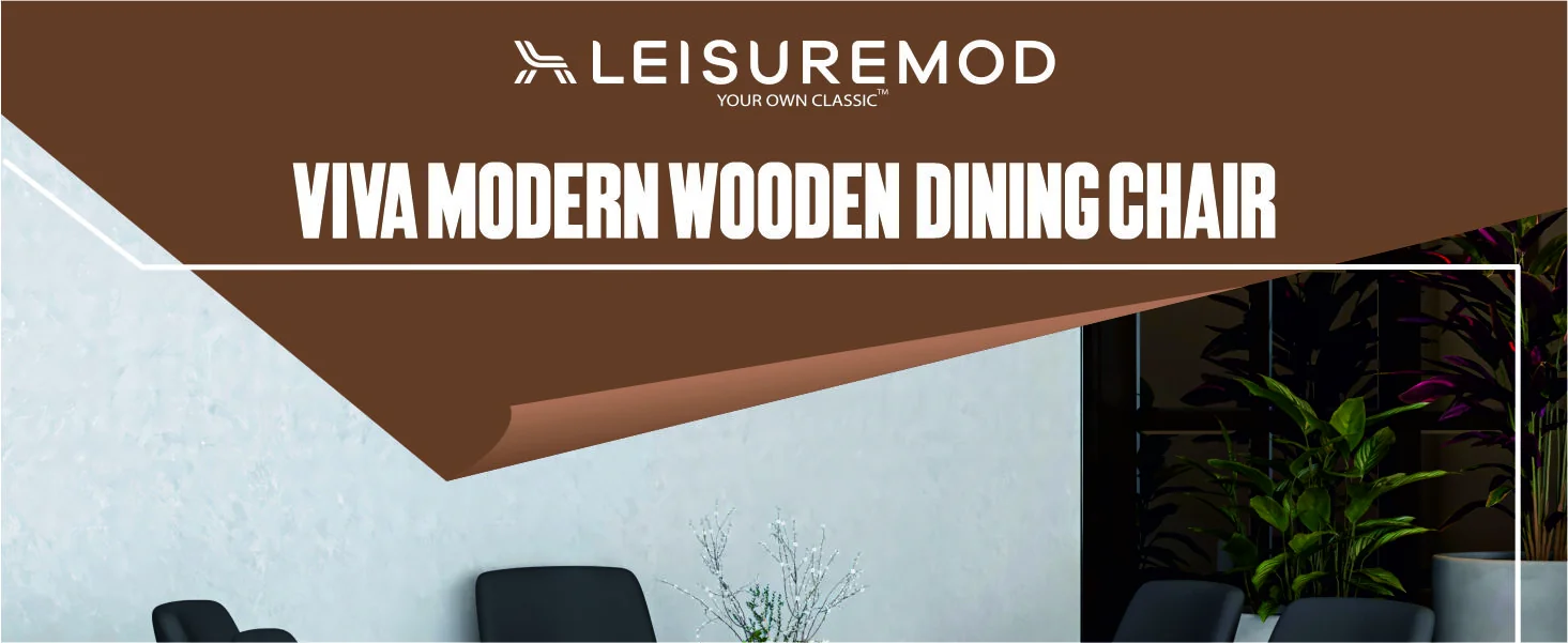 Viva Collection Modern Wooden Dining Chair in Dark Grey