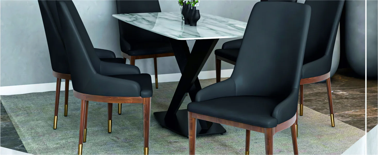 Viva Collection Modern Wooden Dining Chair in Dark Grey Set of 4