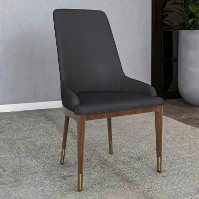 Viva Collection Modern Wooden Dining Chair in Dark Grey Set of 4