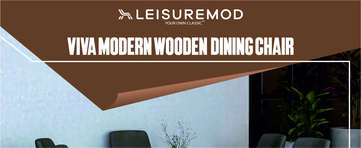 Viva Collection Modern Wooden Dining Chair in Mocha Brown Set of 2