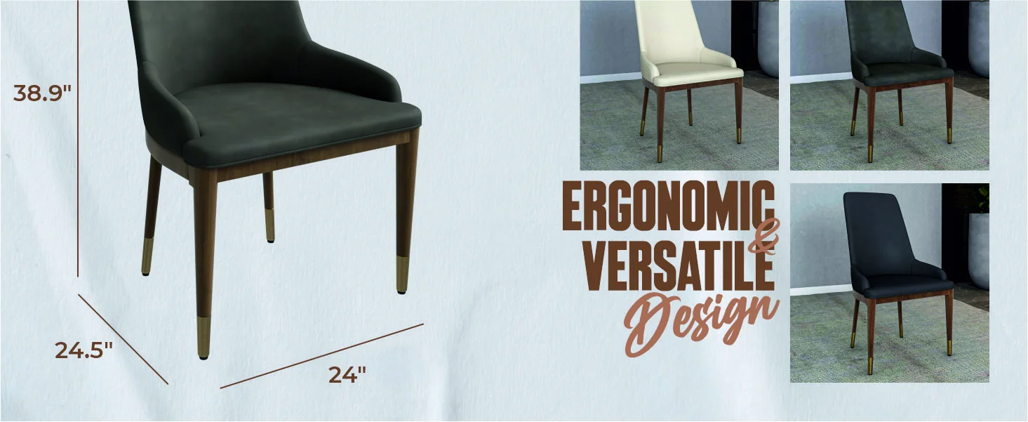 Viva Collection Modern Wooden Dining Chair in Mocha Brown Set of 4