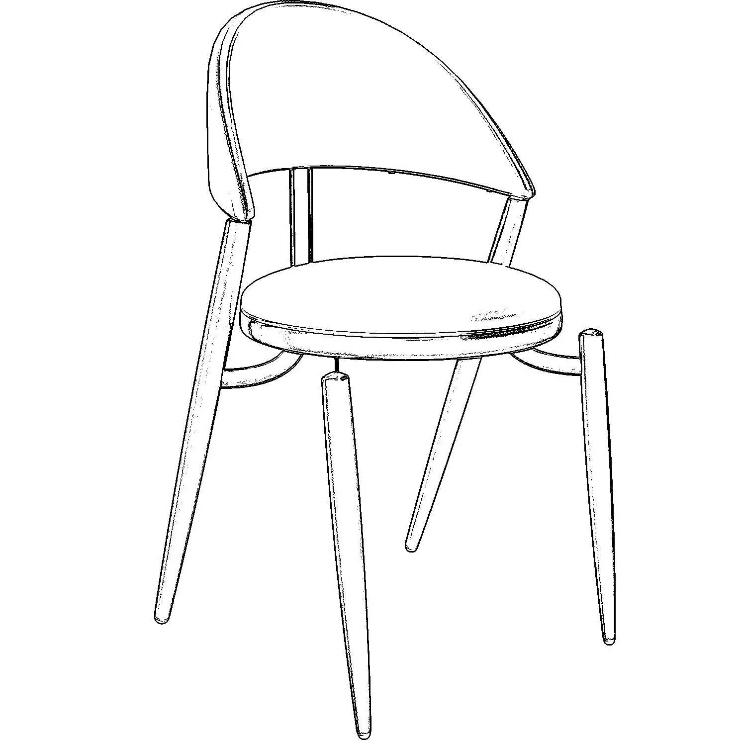 Venice Collection Modern Dining Chair In Dark Brown