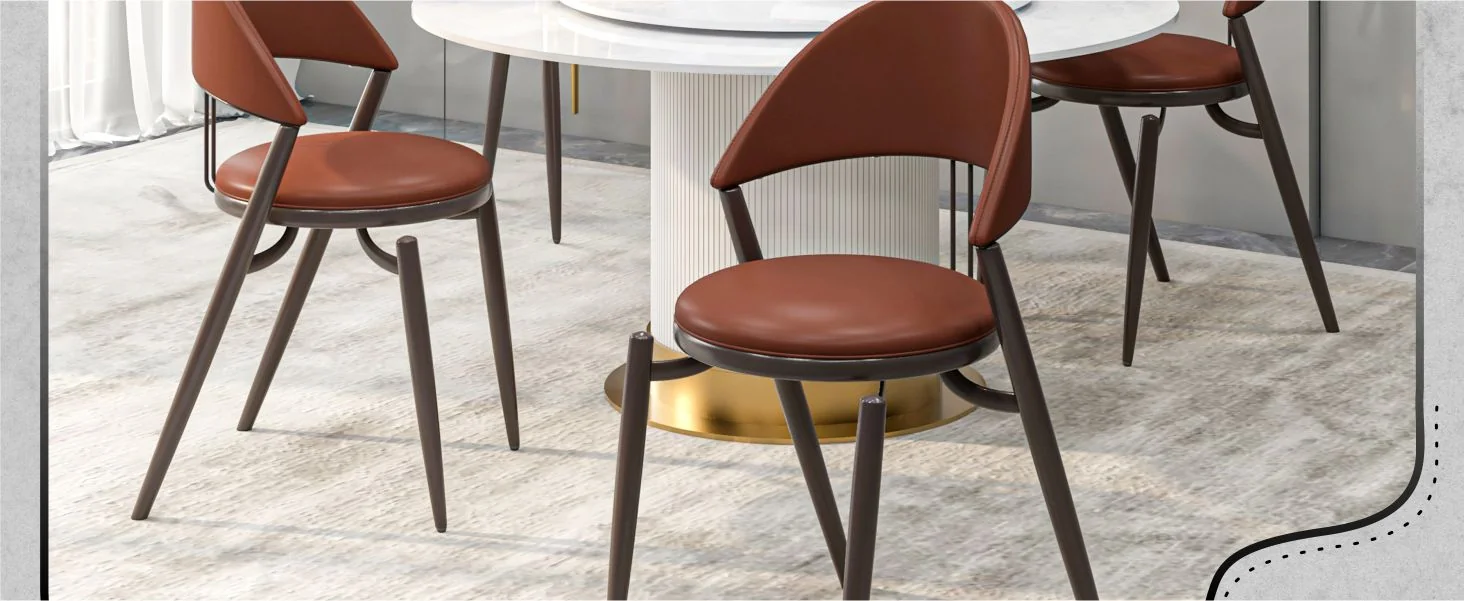 Venice Collection Modern Dining Chair In Black set of 2 in Dark Brown