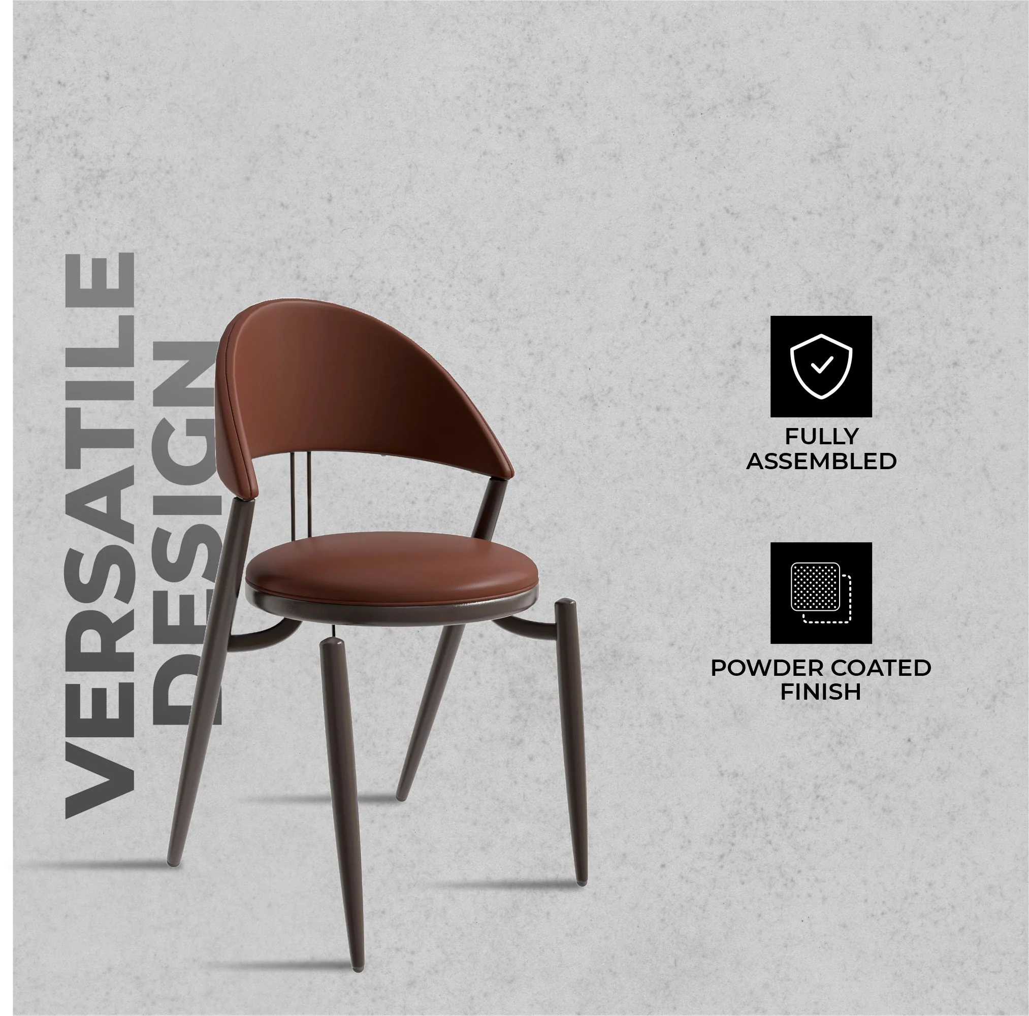Venice Collection Modern Dining Chair In Black set of 2 in Dark Brown