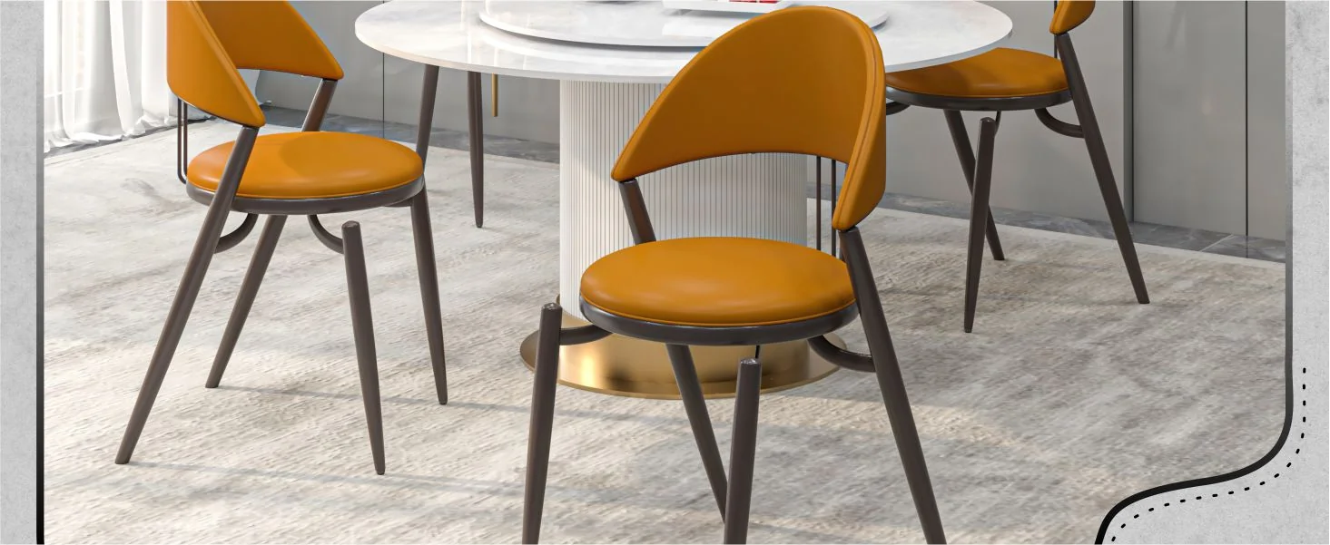 Venice Collection Modern Dining Chair In Black set of 2 in Light Brown