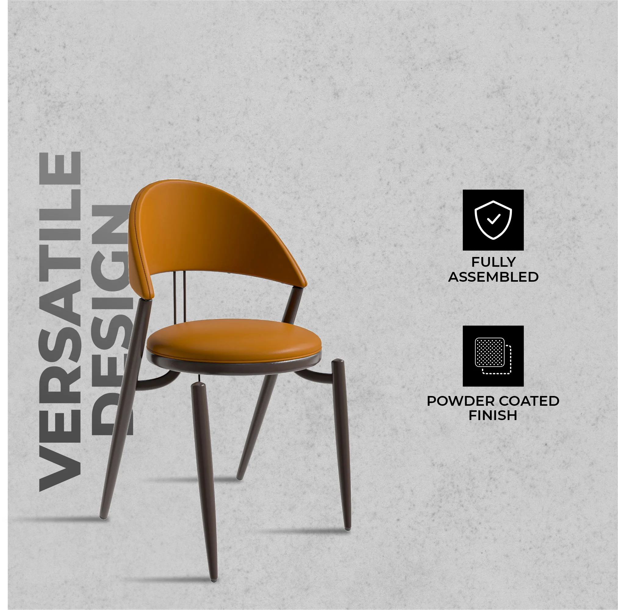 Venice Collection Modern Dining Chair In Black set of 2 in Light Brown