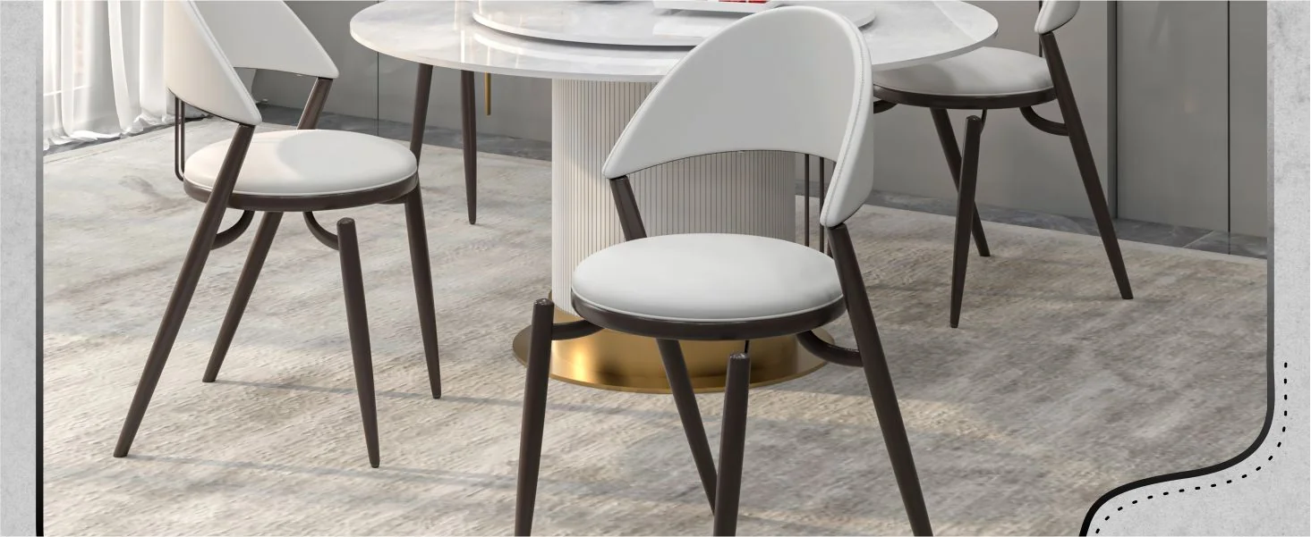 Venice Collection Modern Dining Chair In Black set of 2 in White