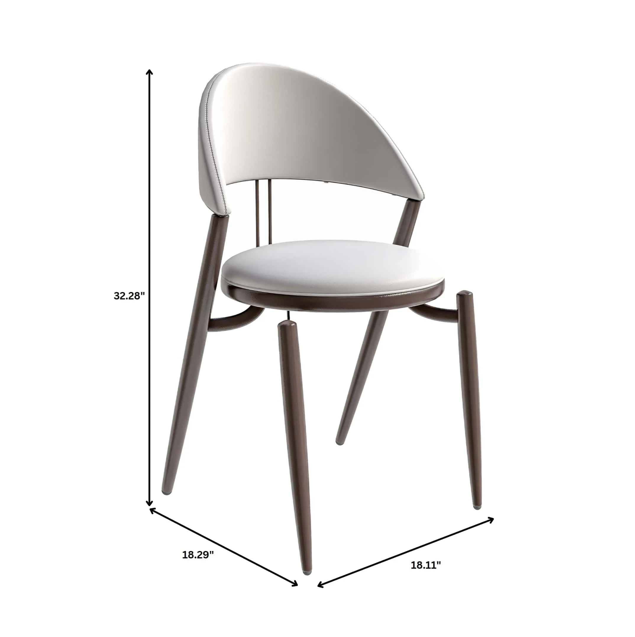 Venice Collection Modern Dining Chair In Black set of 2 in White