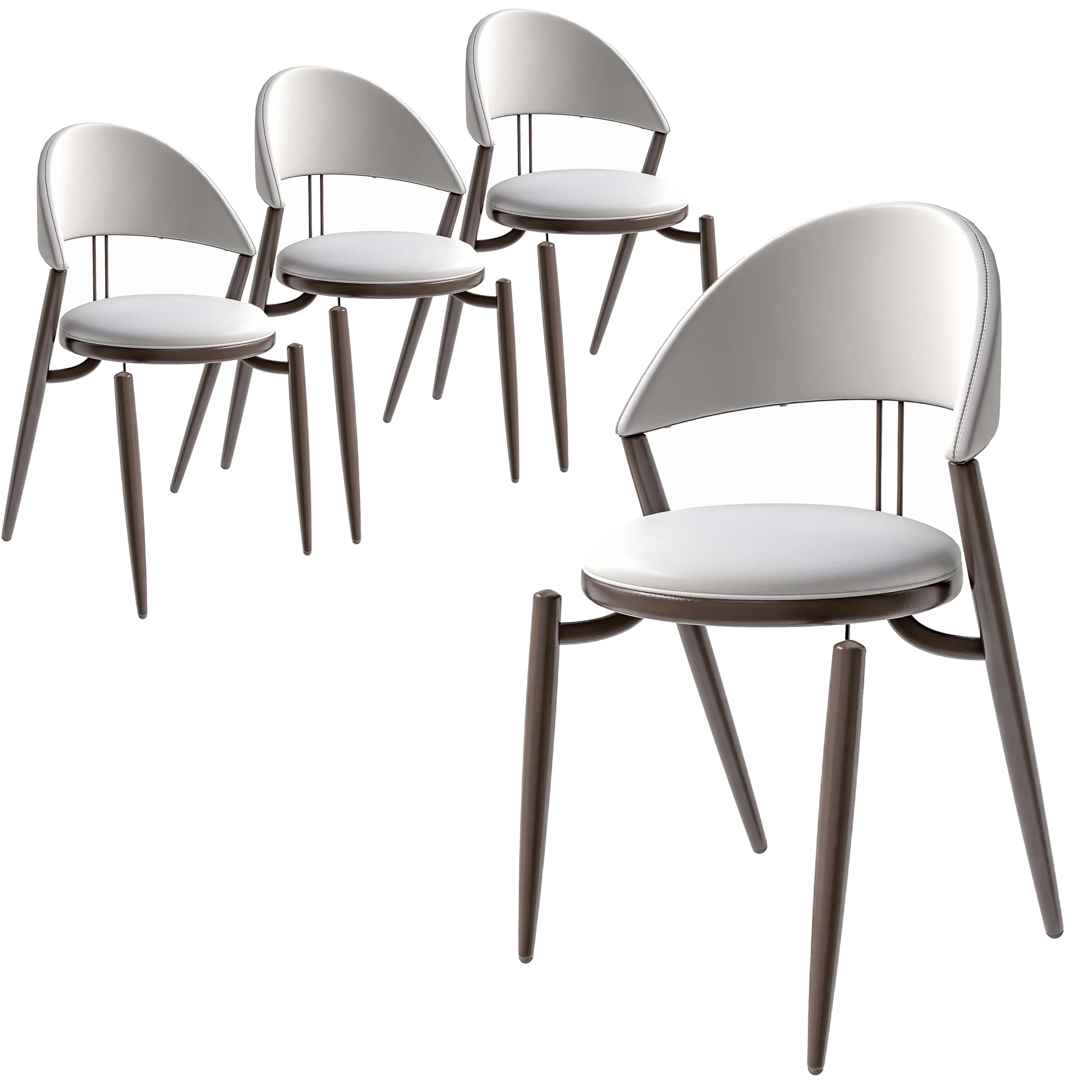 Venice Collection Modern Dining Chair In Black set of 4 in White