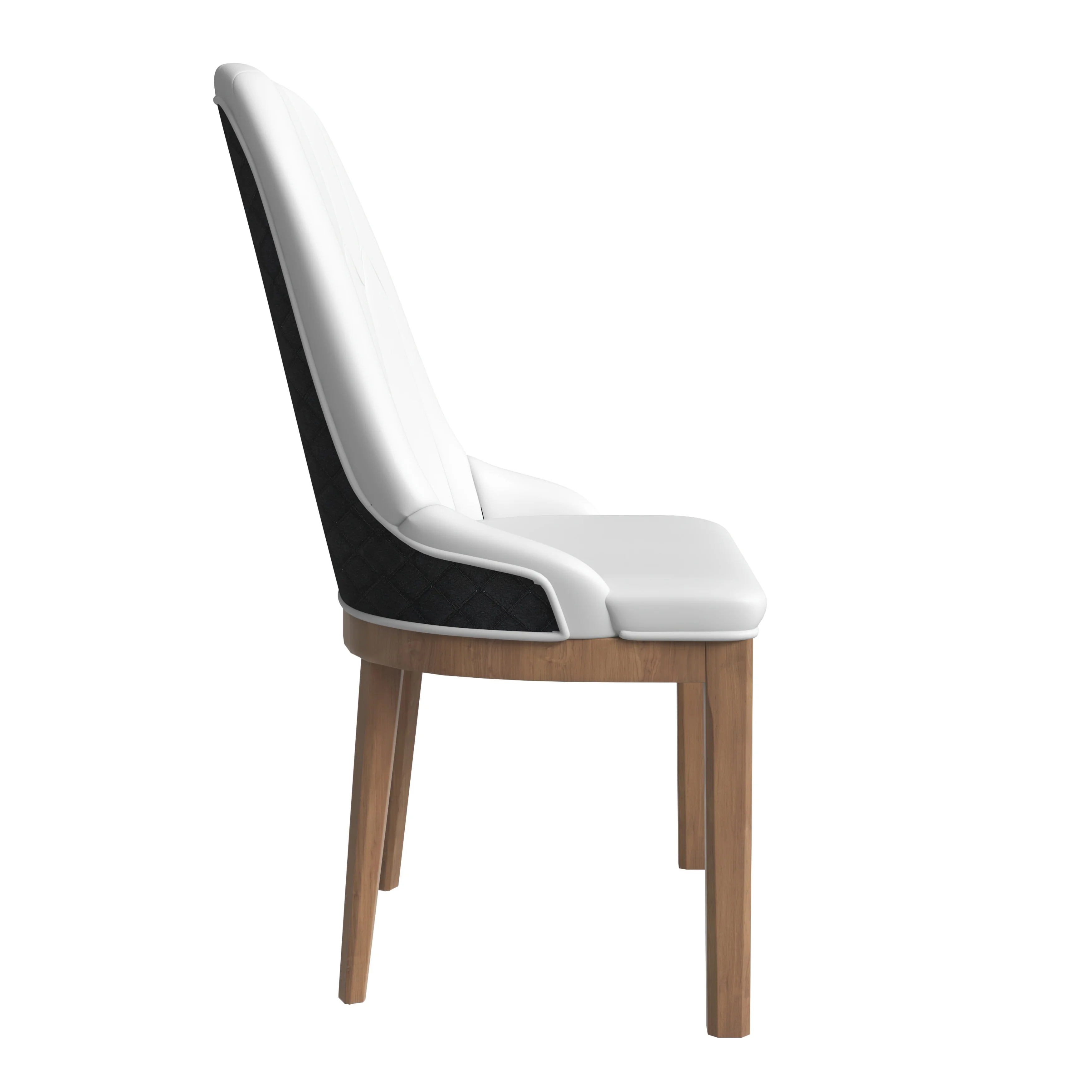 Verisma Collection Modern Wooden Dining Chair in Black Fabric with Light Grey Front Set of 2