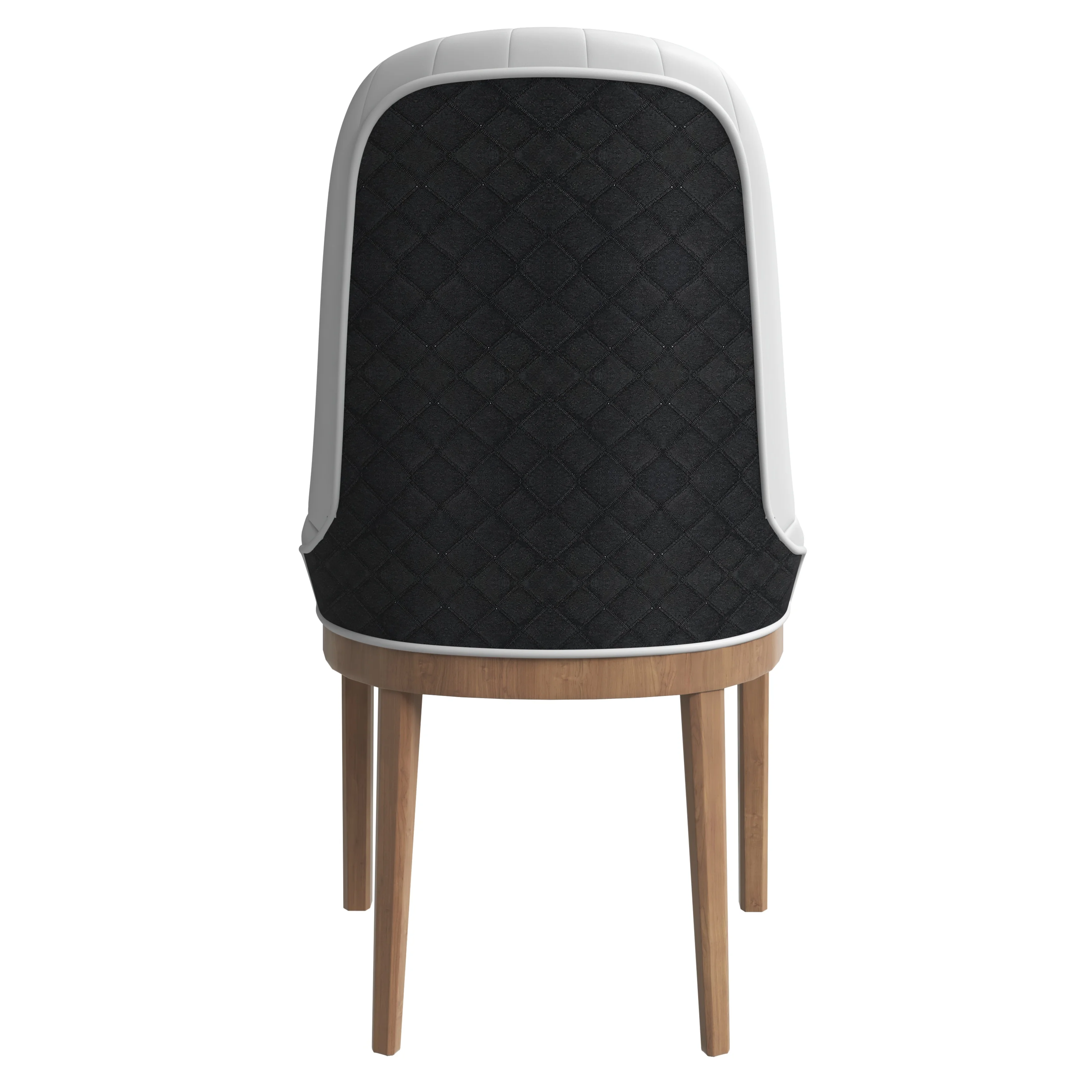 Verisma Collection Modern Wooden Dining Chair in Black Fabric with Light Grey Front Set of 2