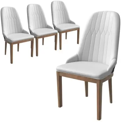 Verisma Collection Modern Wooden Dining Chair in Black Fabric with Light Grey Front Set of 4