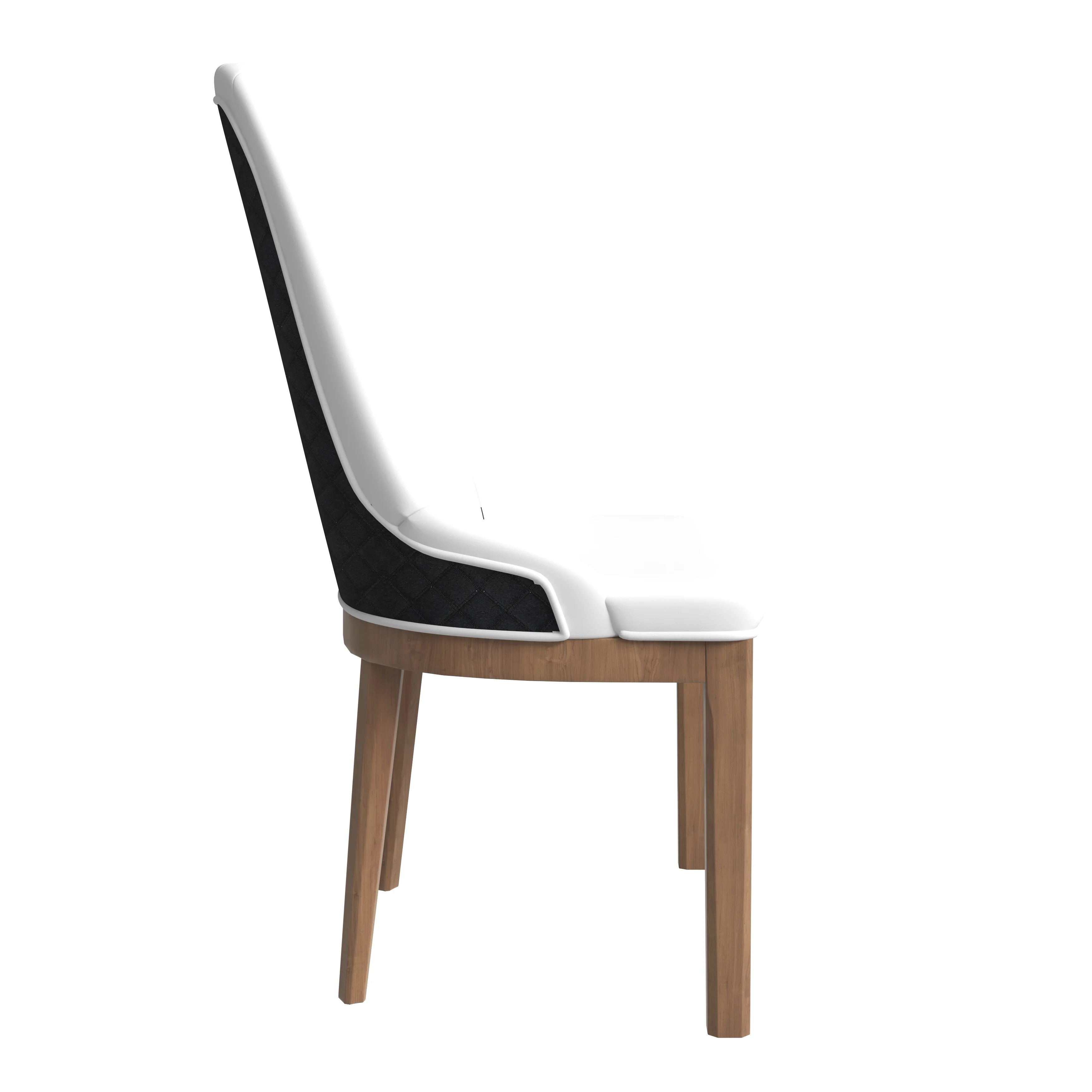 Verisma Collection Modern Wooden Dining Chair in Black Fabric with White Front