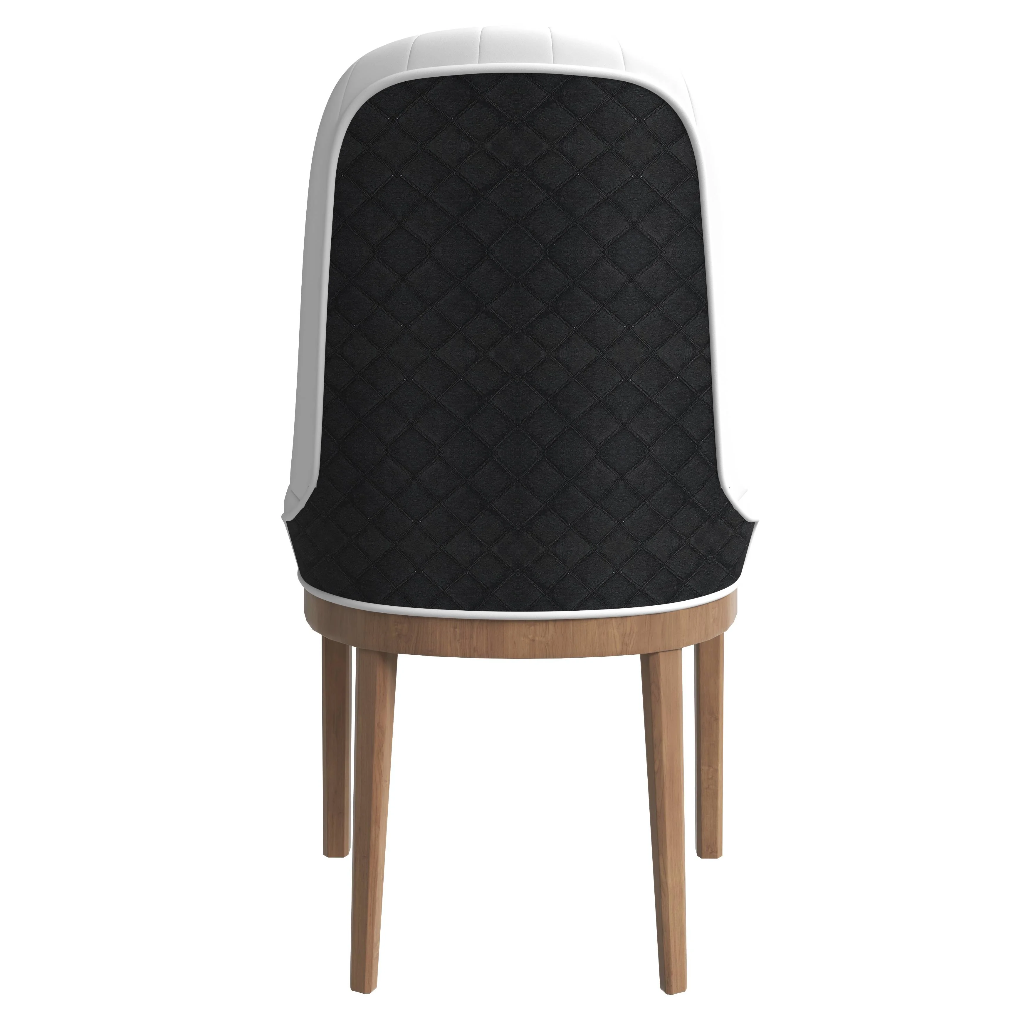 Verisma Collection Modern Wooden Dining Chair in Black Fabric with White Front Set of 4