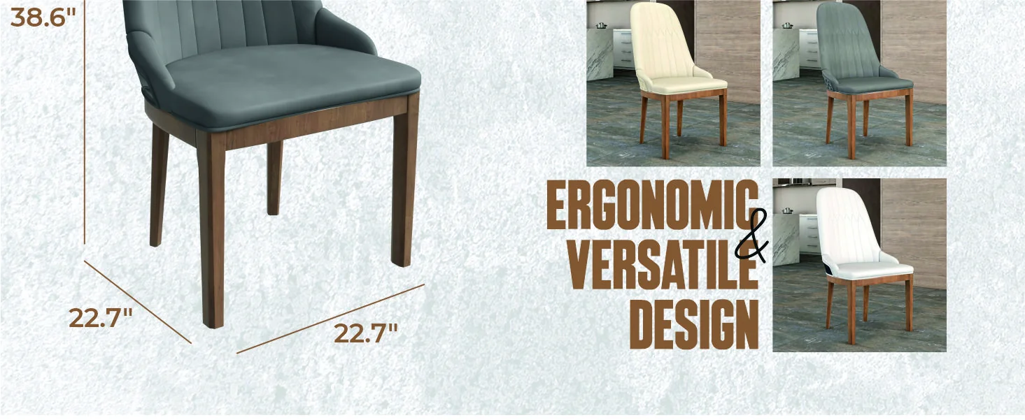 Verisma Collection Modern Wooden Dining Chair in Grey