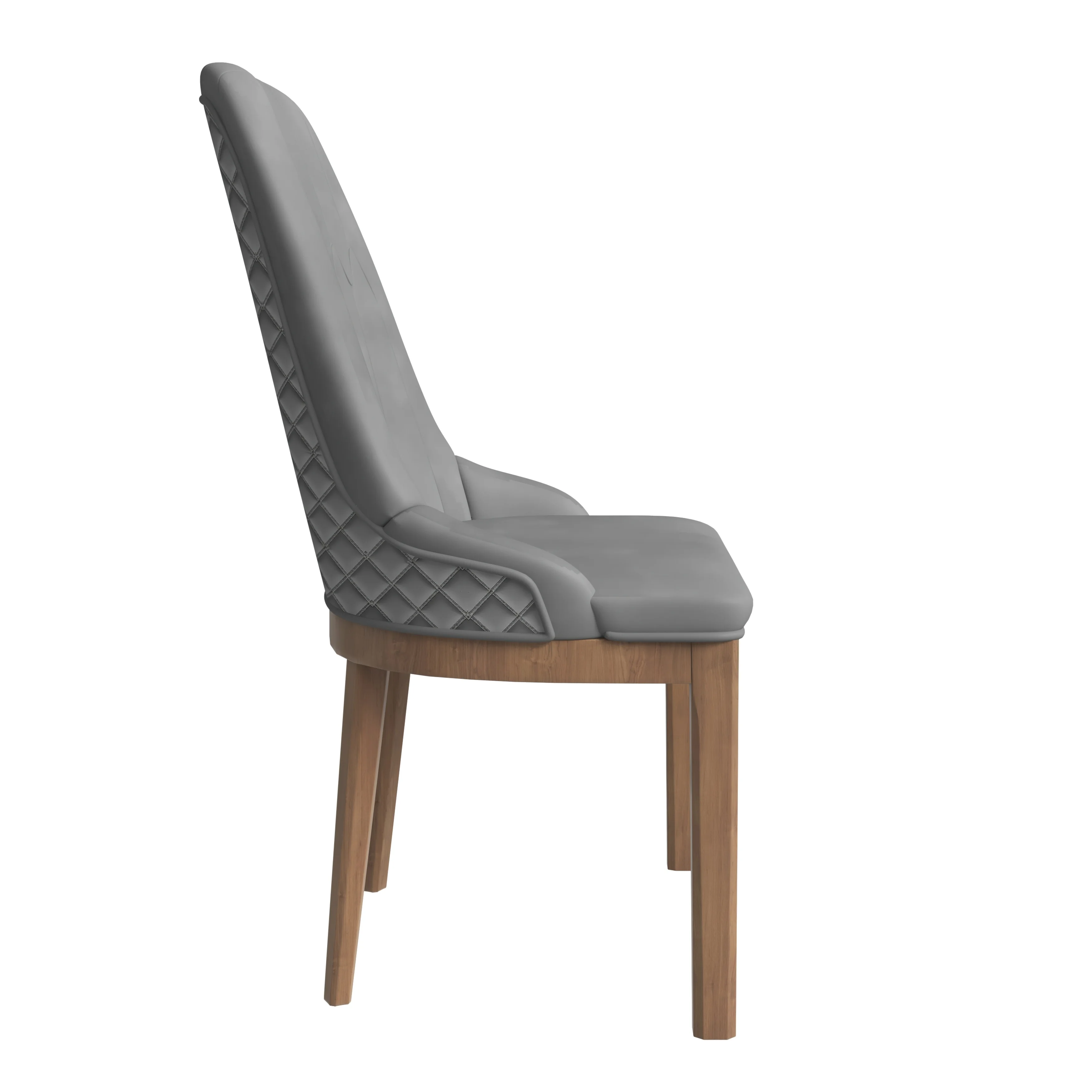 Verisma Collection Modern Wooden Dining Chair in Grey Set of 2